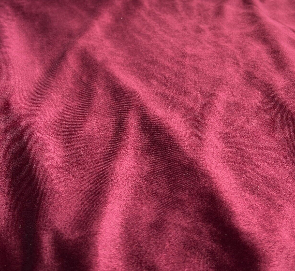 Burgundy Plain Velour Spandex Stretch Fabric