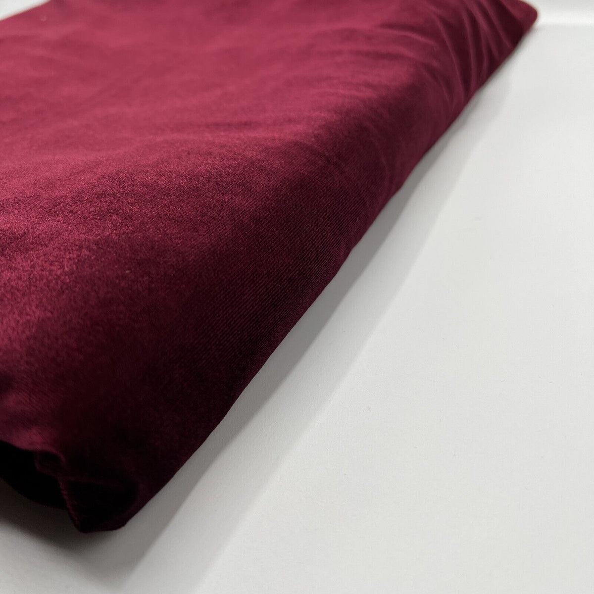 Burgundy Plain Velour Spandex Stretch Fabric
