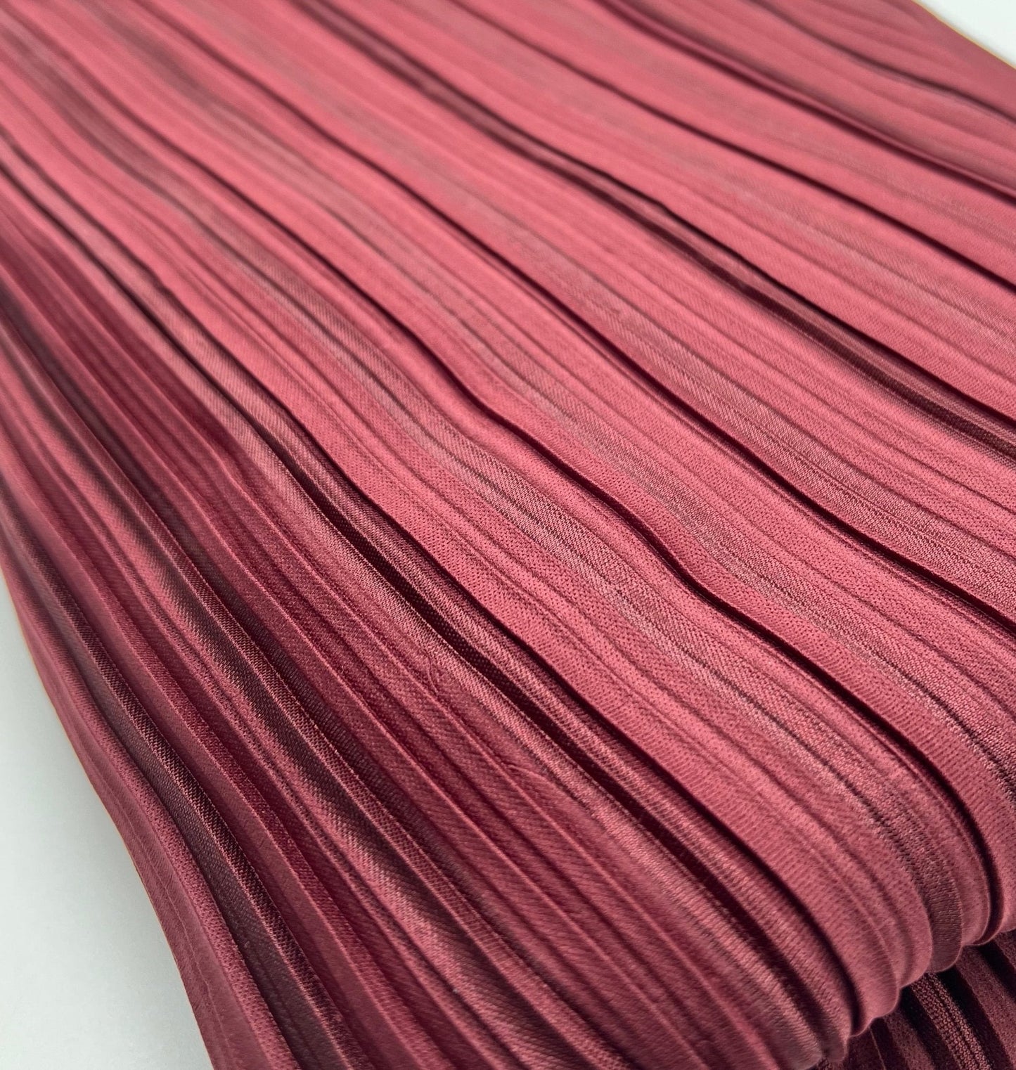 Burgundy Wide Plisse Pleated Stretch Fabric
