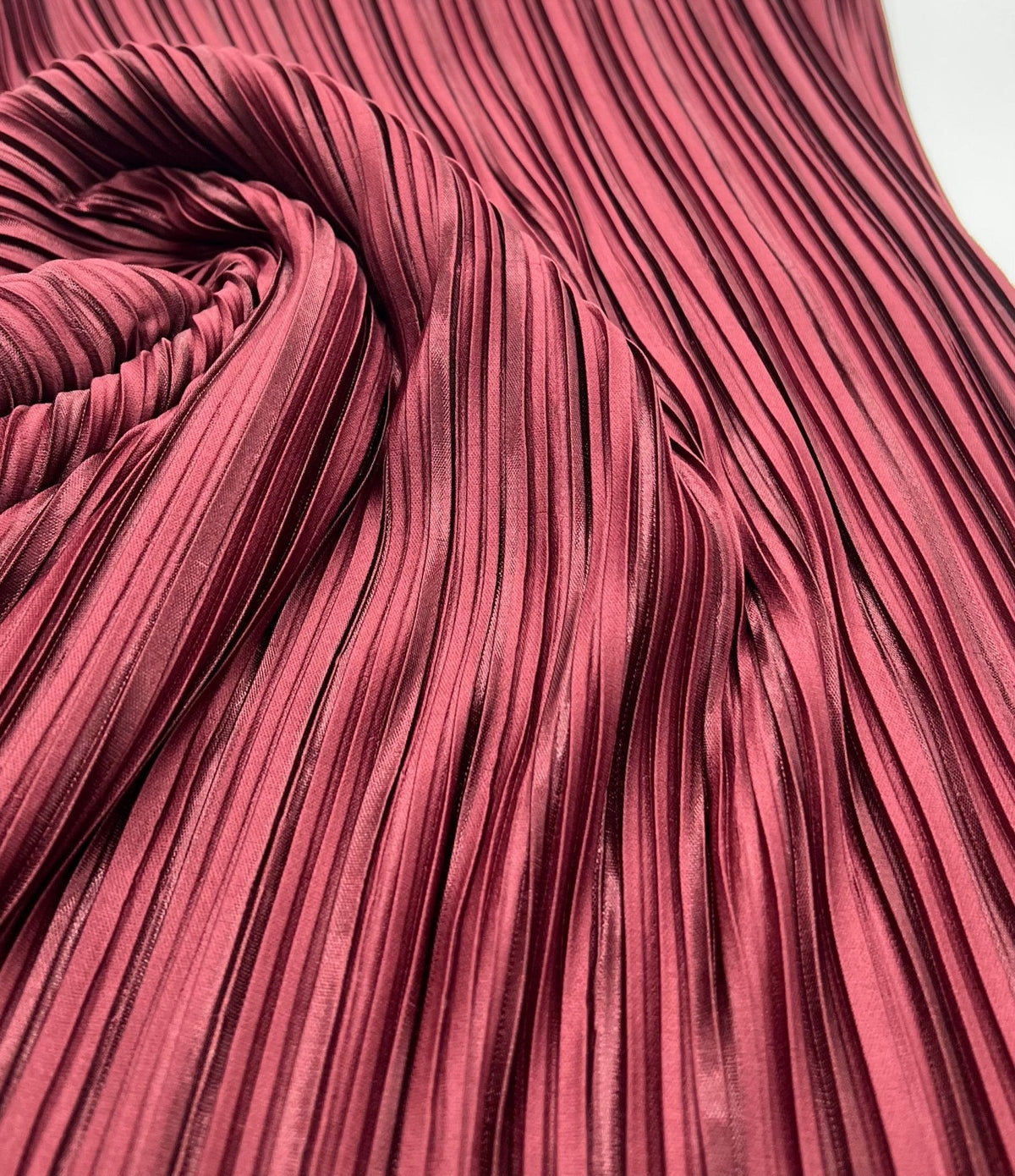 Burgundy Wide Plisse Pleated Stretch Fabric