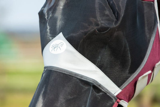Horse Fly Mask With Nose - Burgundy