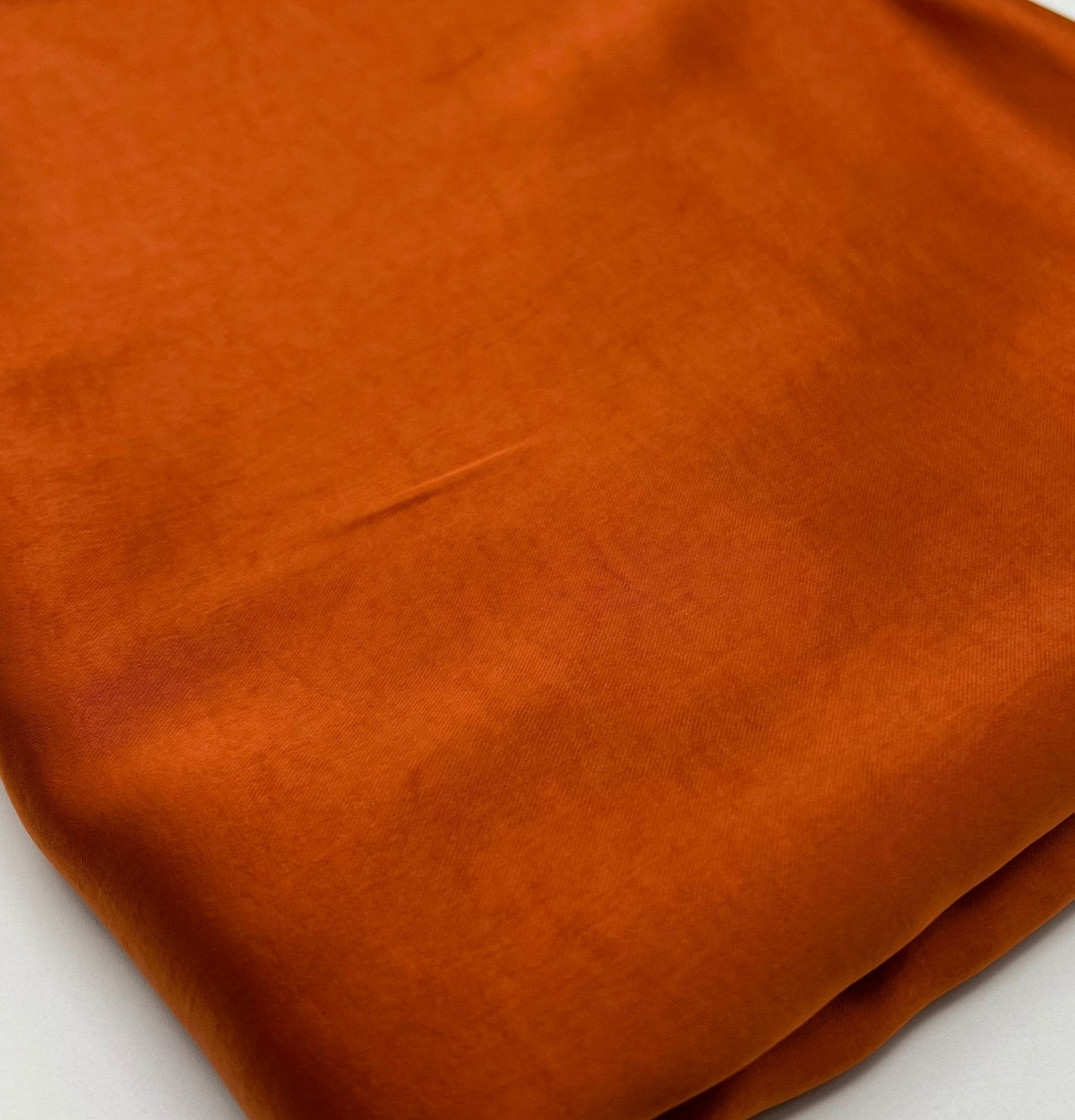 Burnt Orange Recycled Satin 160GSM Dress Craft Non Stretch Fabric