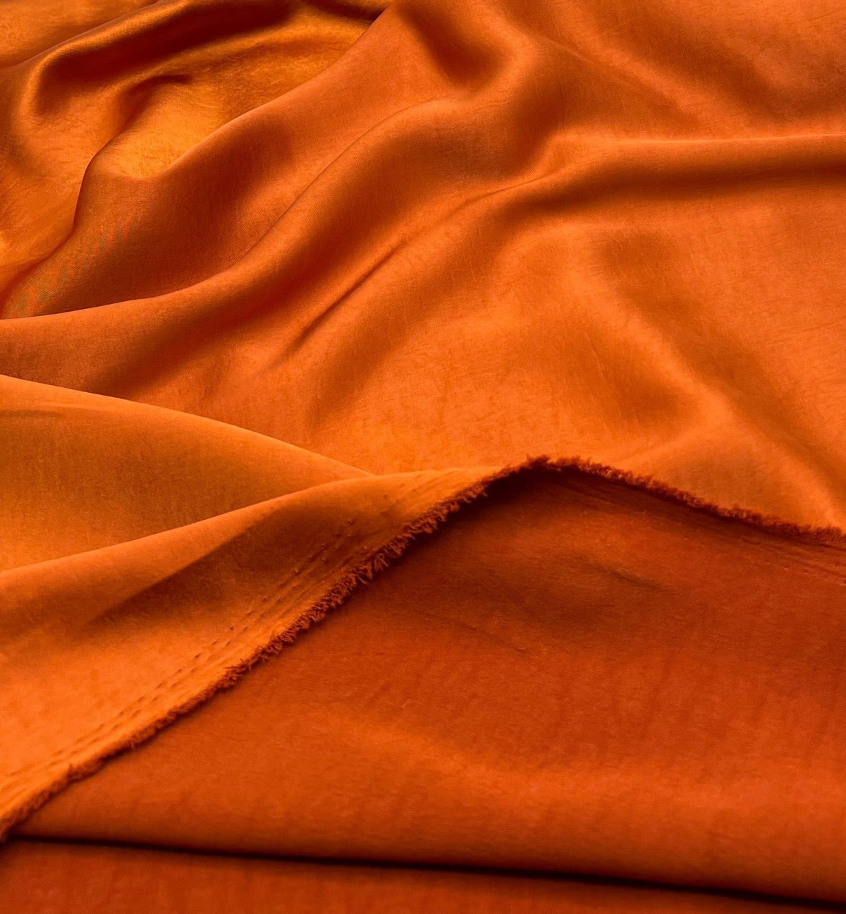 Burnt Orange Recycled Satin 160GSM Dress Craft Non Stretch Fabric