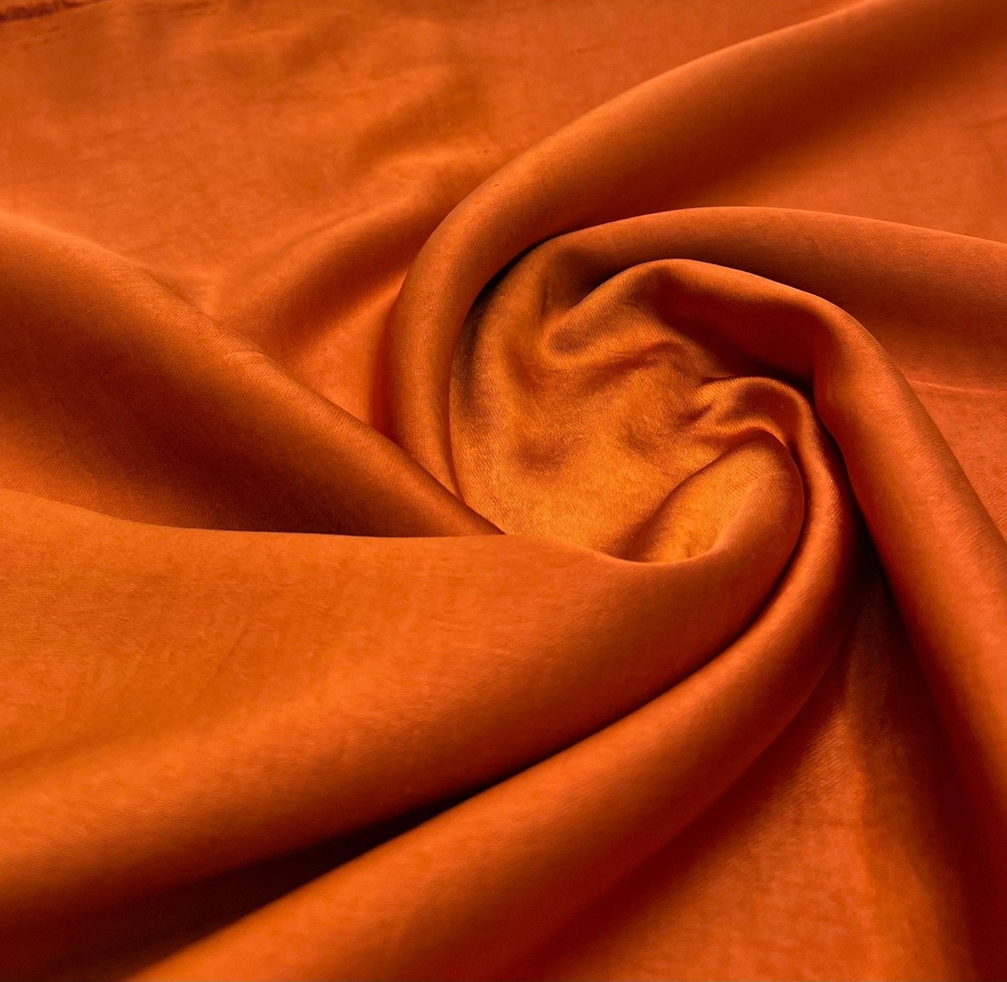 Burnt Orange Recycled Satin 160GSM Dress Craft Non Stretch Fabric