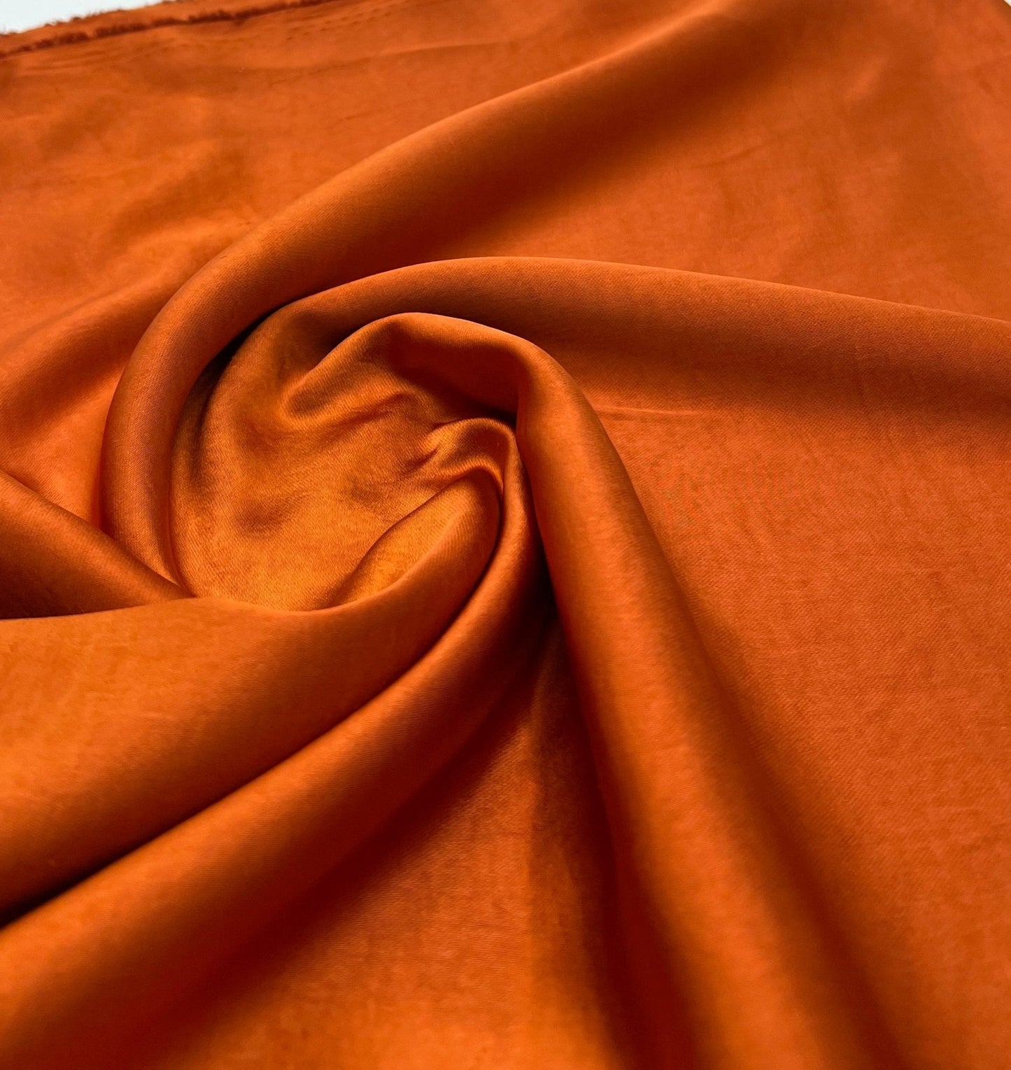 Burnt Orange Recycled Satin 160GSM Dress Craft Non Stretch Fabric