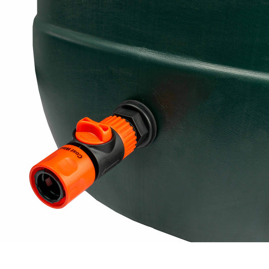 ¾” BSP Water Butt Fitting with Valve Quick Hose Connection