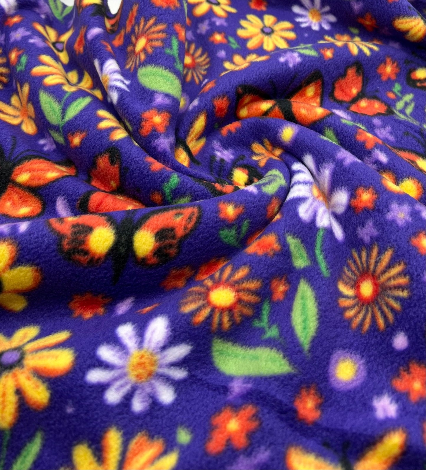 Butterflies Printed Anti-Pil Polar Fleece Fabric Blanket Loungewear