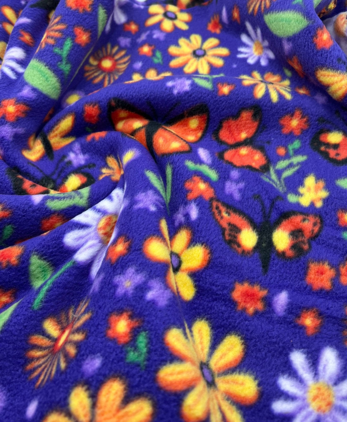 Butterflies Printed Anti-Pil Polar Fleece Fabric Blanket Loungewear