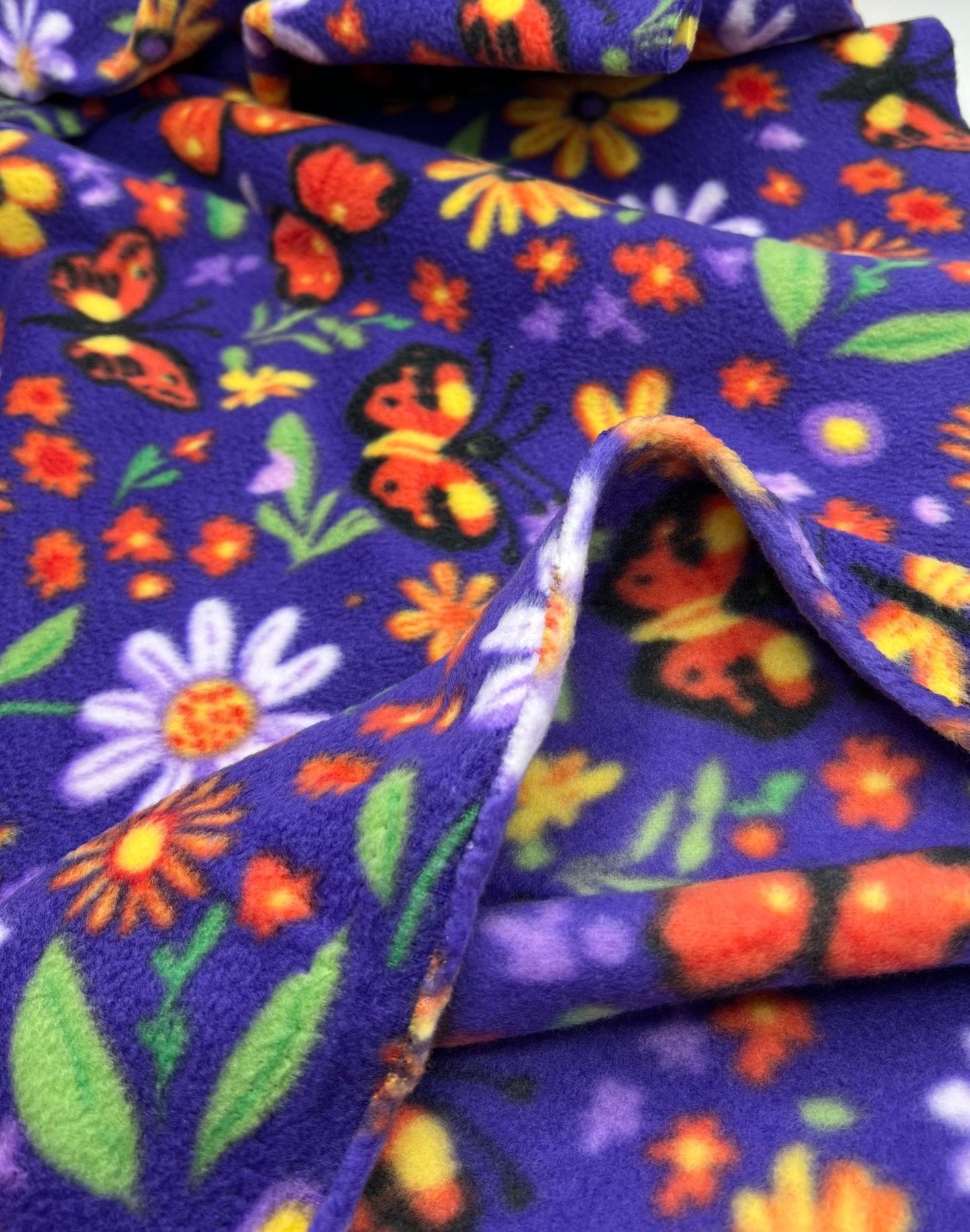 Butterflies Printed Anti-Pil Polar Fleece Fabric Blanket Loungewear