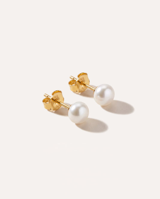 Button Freshwater Pearl Stud Earrings