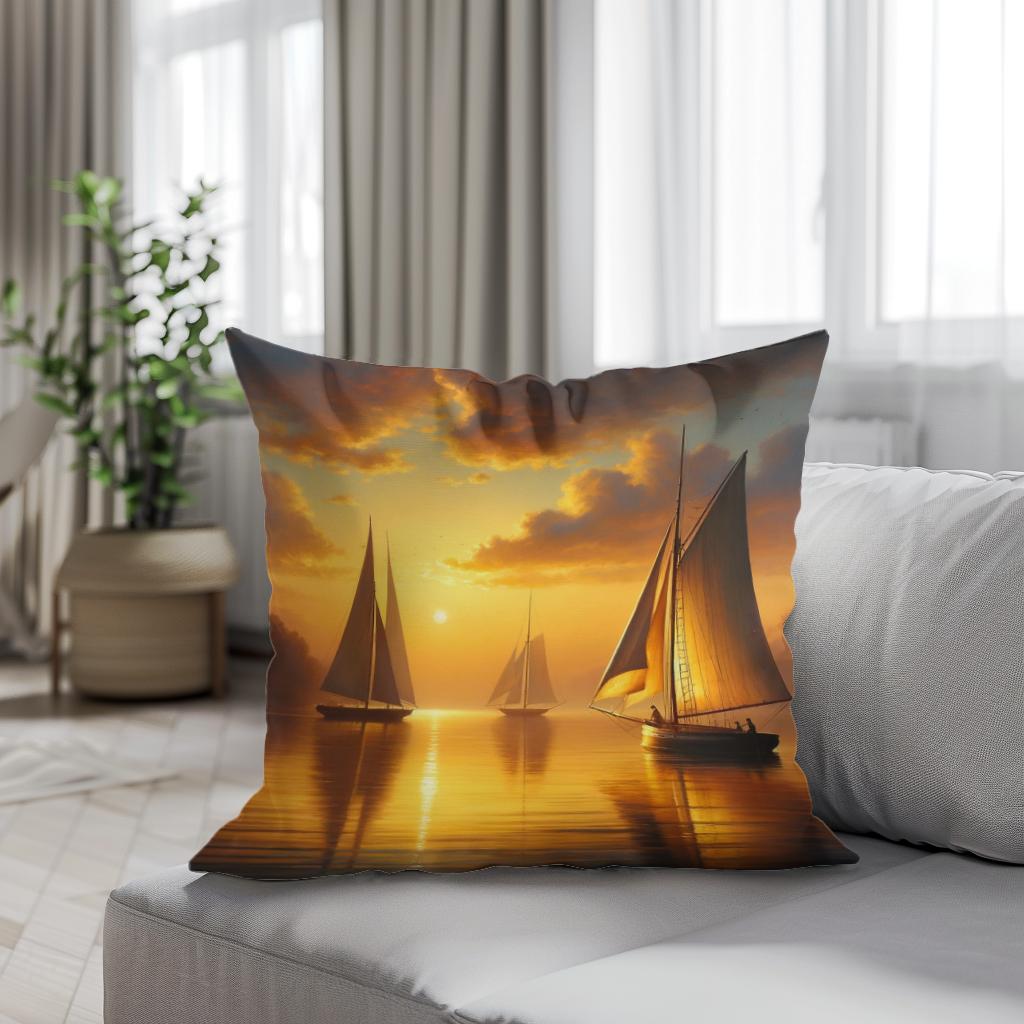 Lakeside Twilight Cotton Cushion