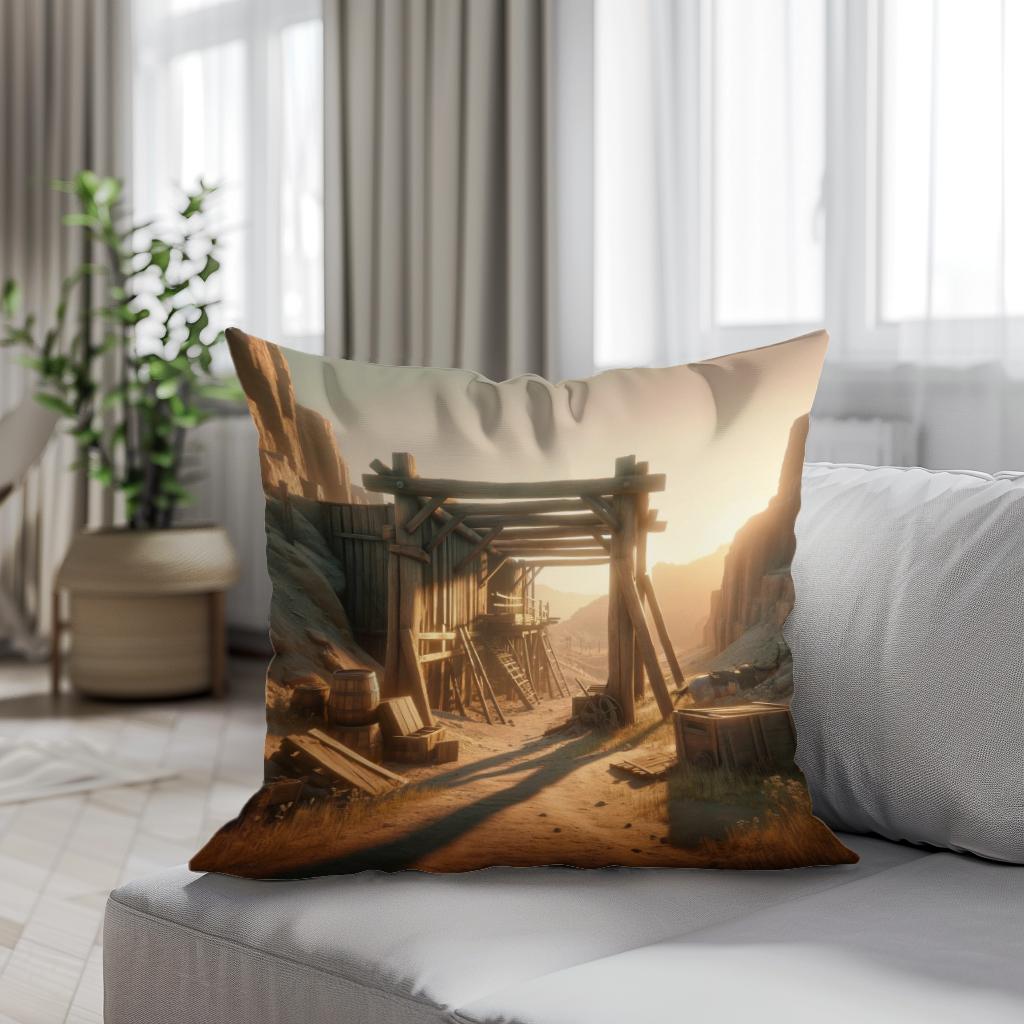 Desolate Gold Cotton Cushion