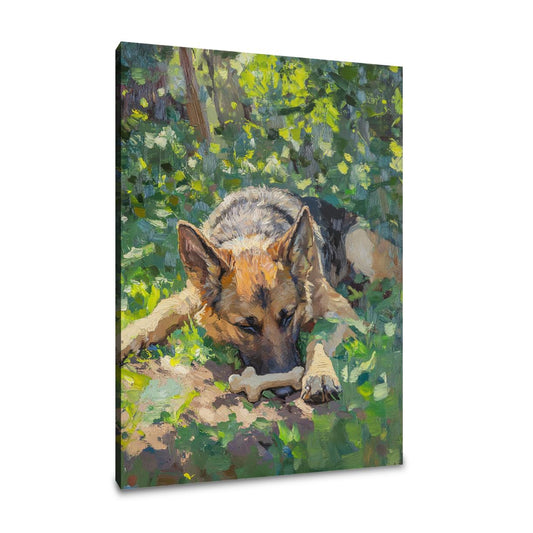 German Shepherd's Garden Canvas