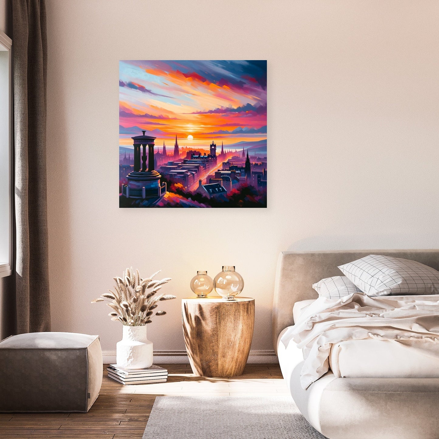 Edinburgh Calton Hill Sunset Canvas