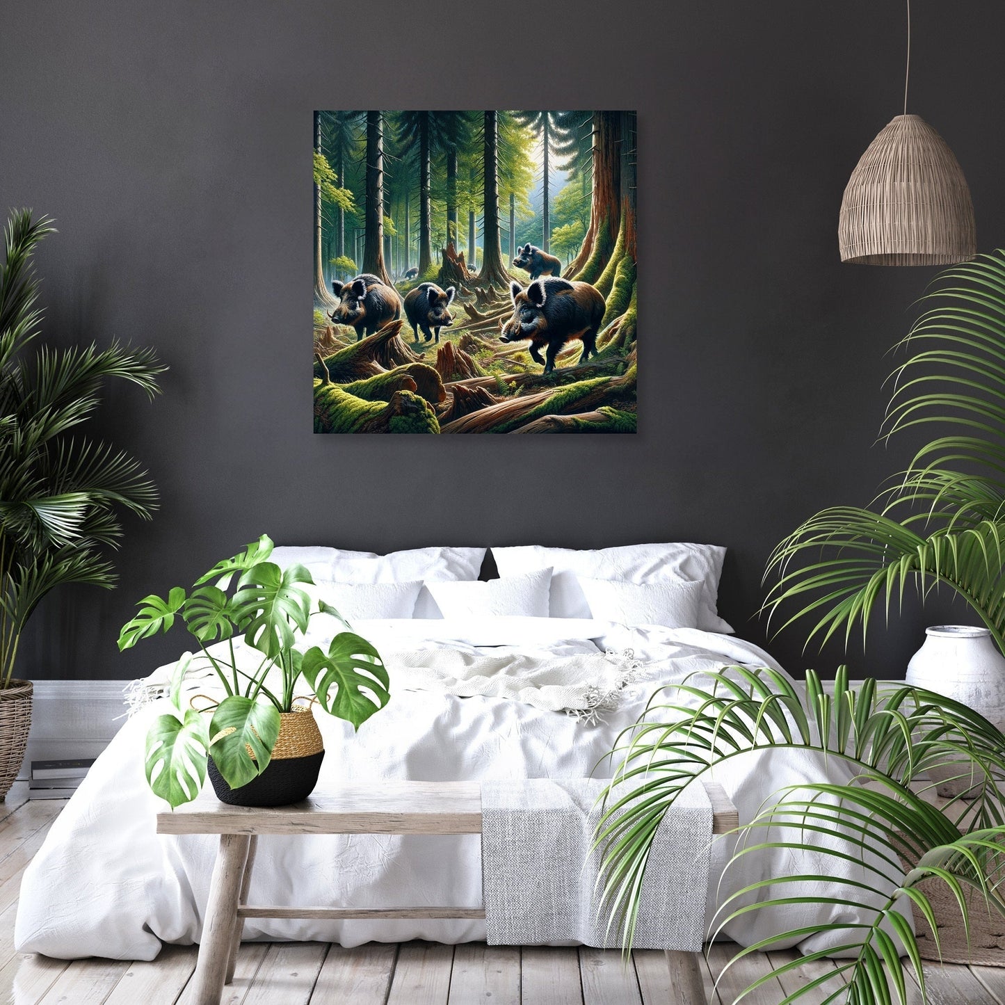 Woodland Boars Canvas