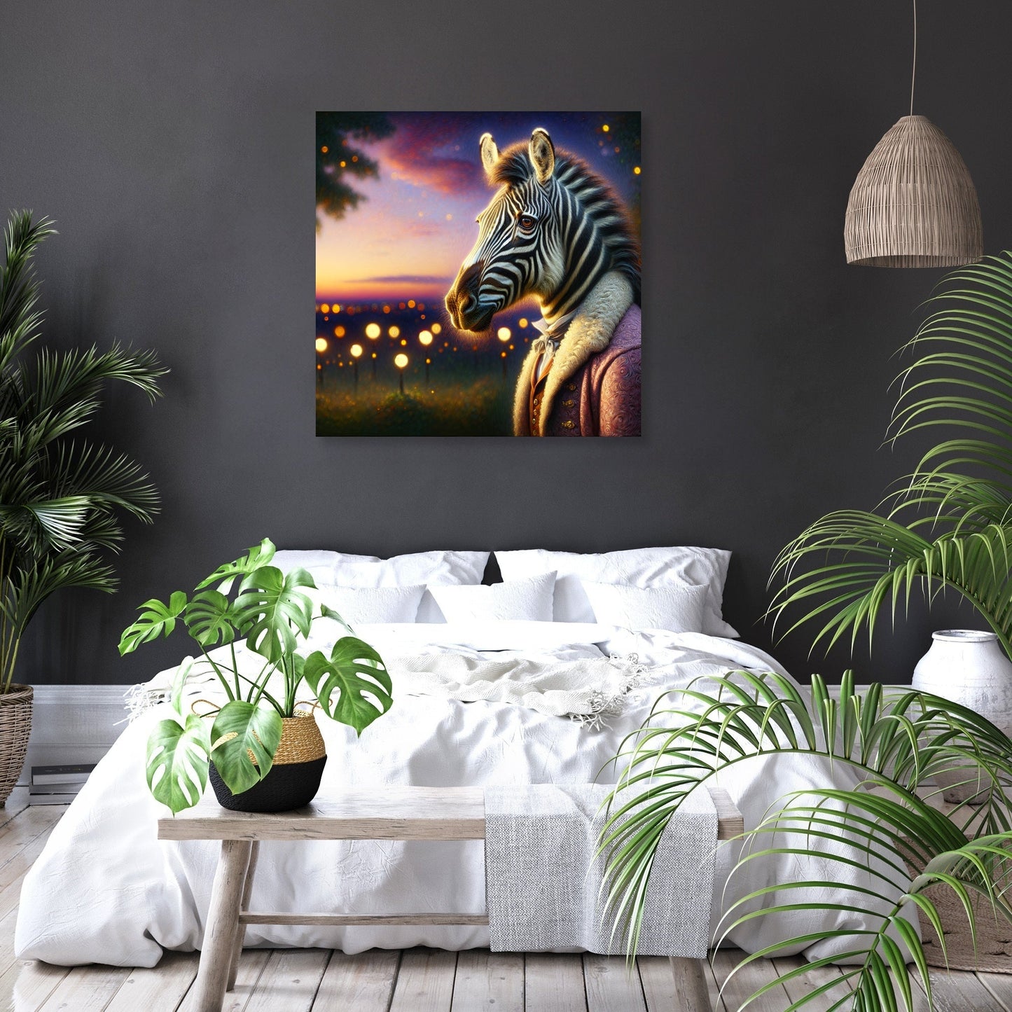 Regal Zebra Twilight Canvas