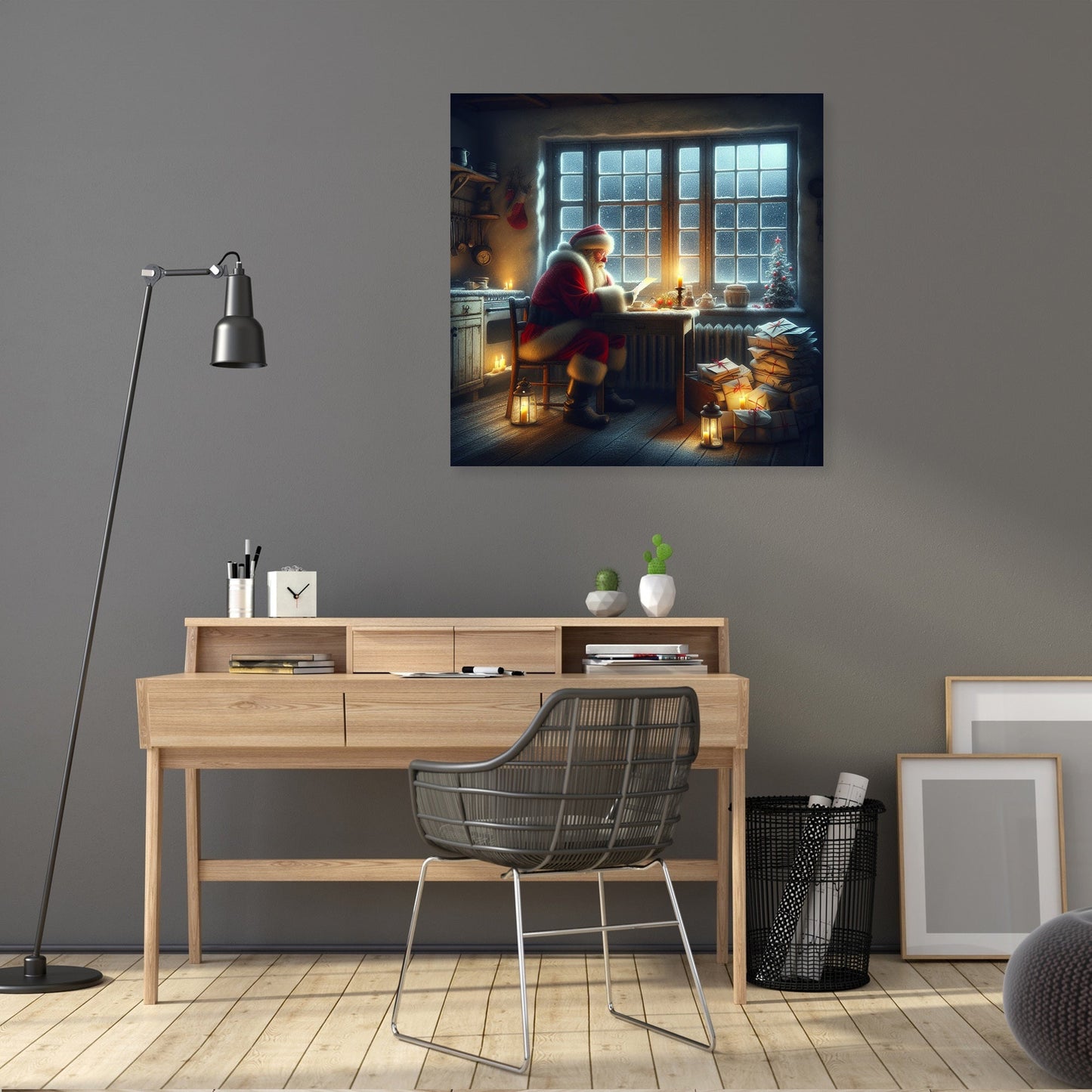 Santa's Reflective Christmas Eve Canvas