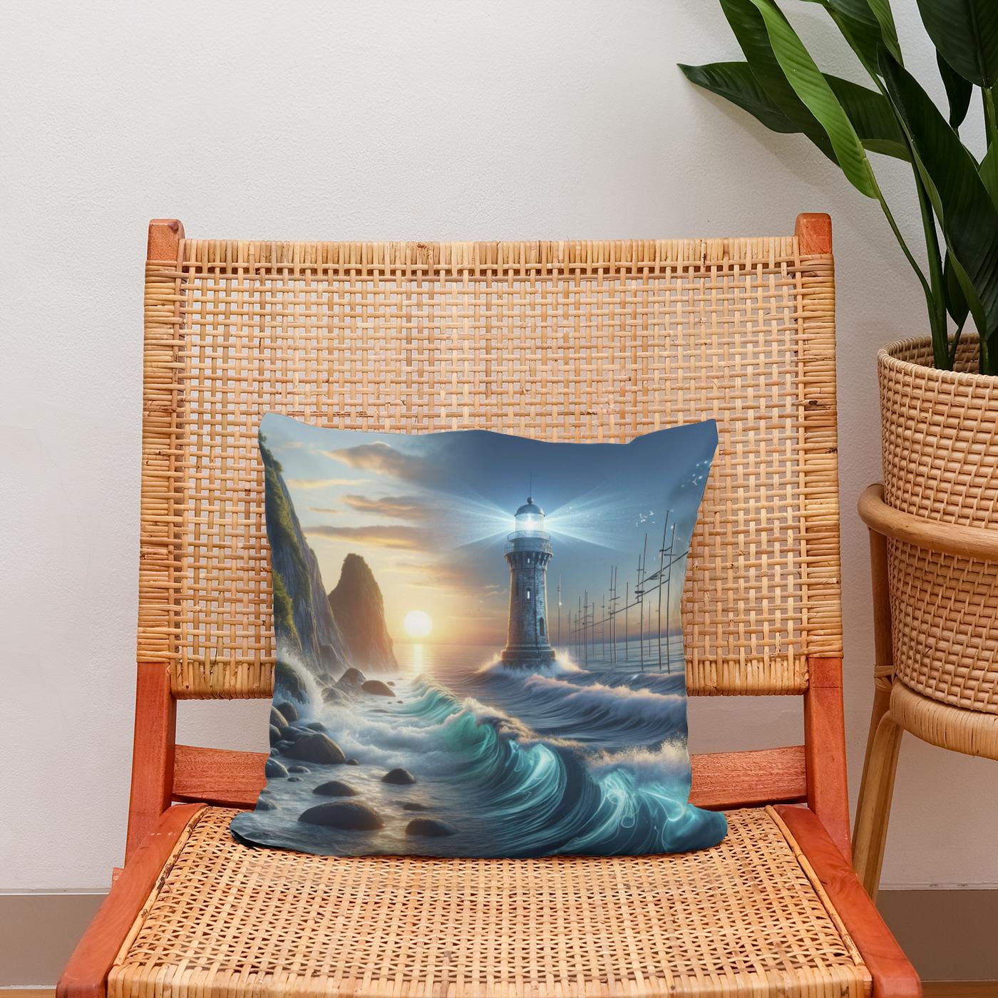 Serenity Shores Beacon Cotton Cushion