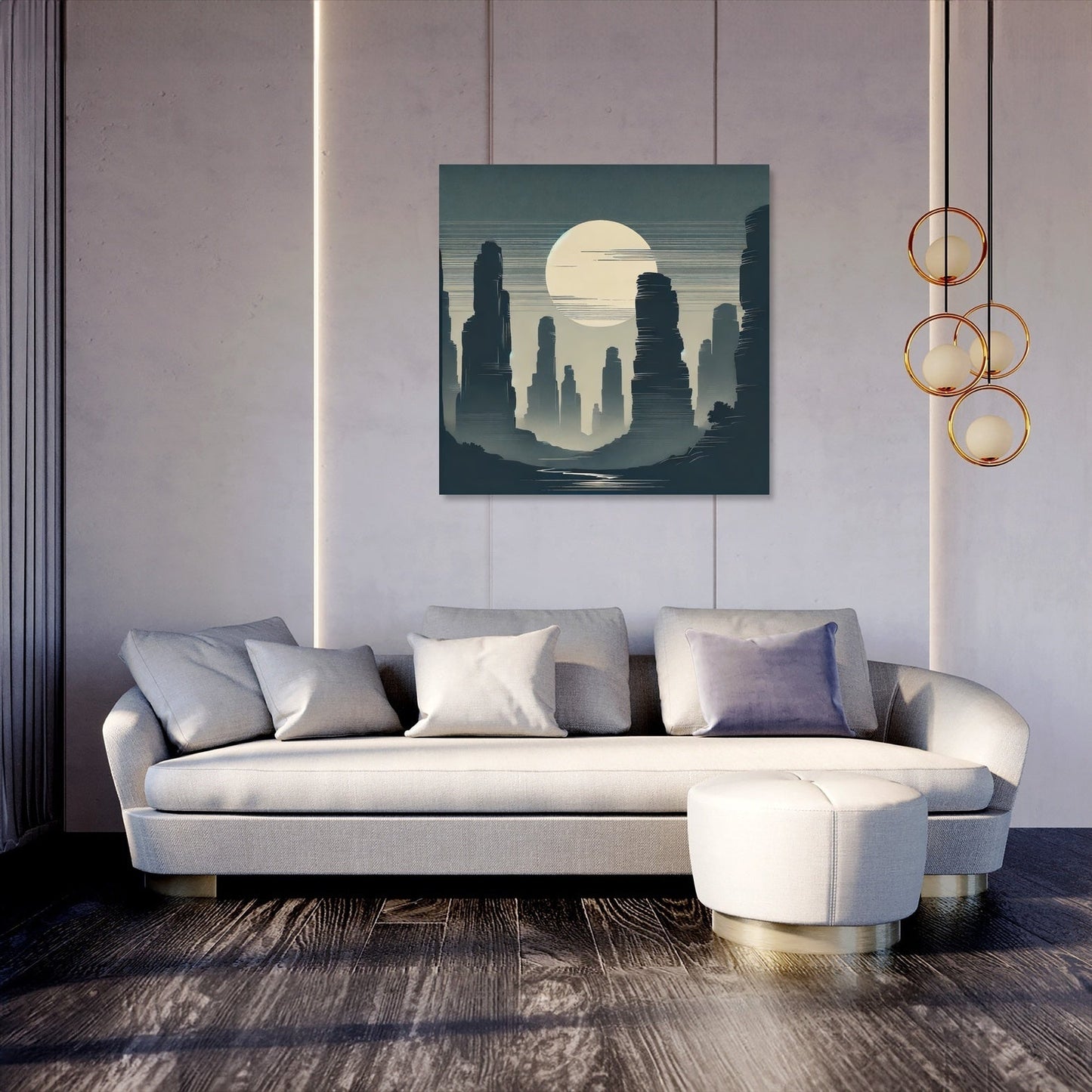 Misty Sandstone Pillars Canvas