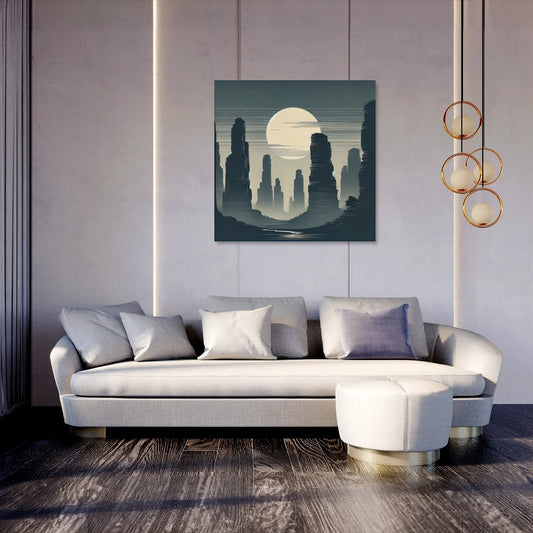 Misty Sandstone Pillars Canvas