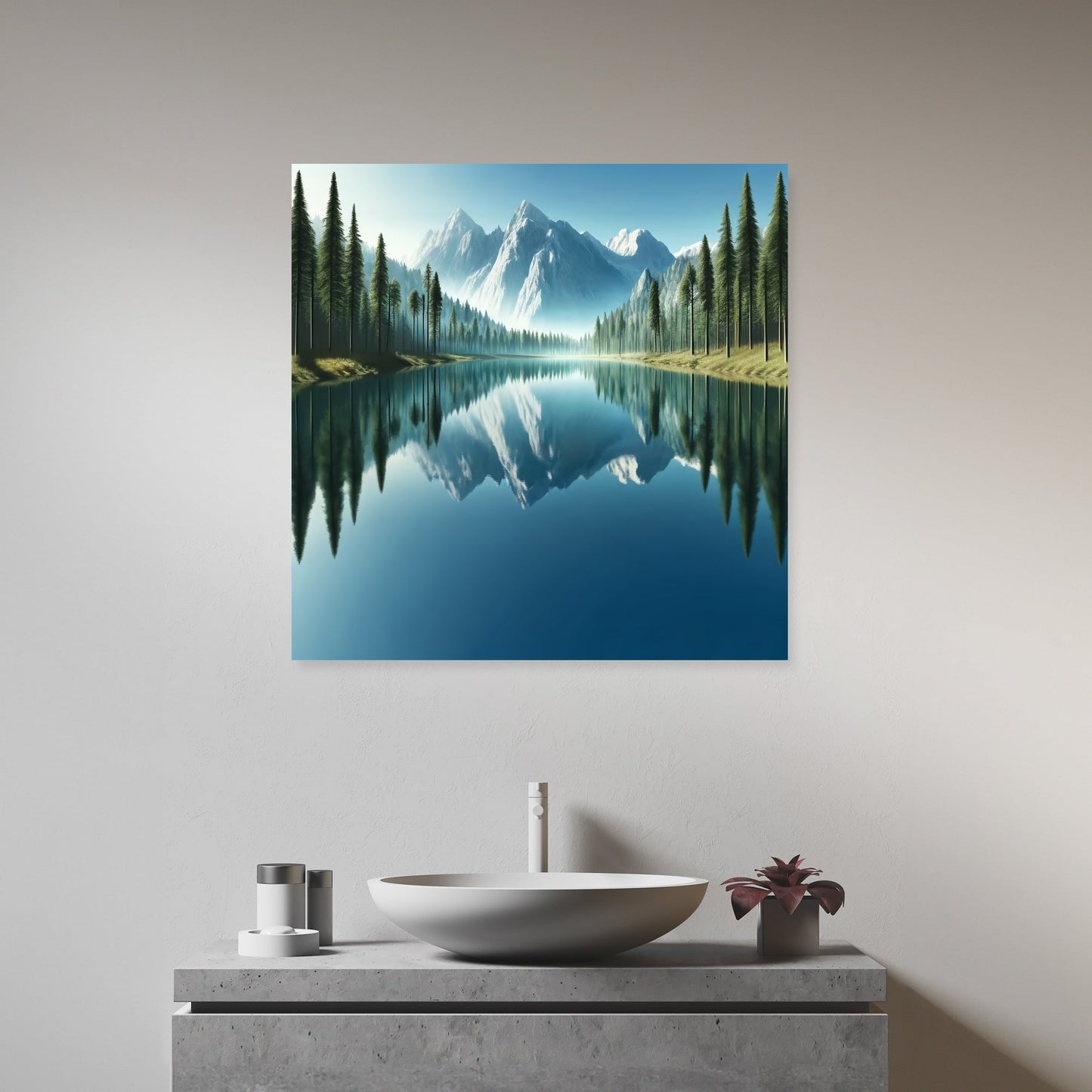 Serene Mountain Lake Canvas