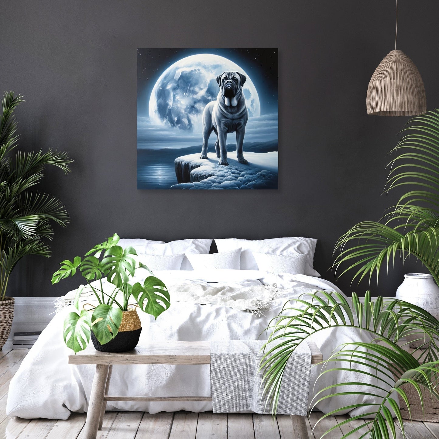 Moonlit Vigil Bullmastiff Canvas