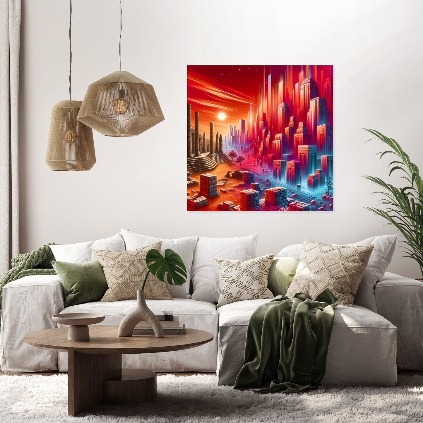 Crimson Epochs Canvas