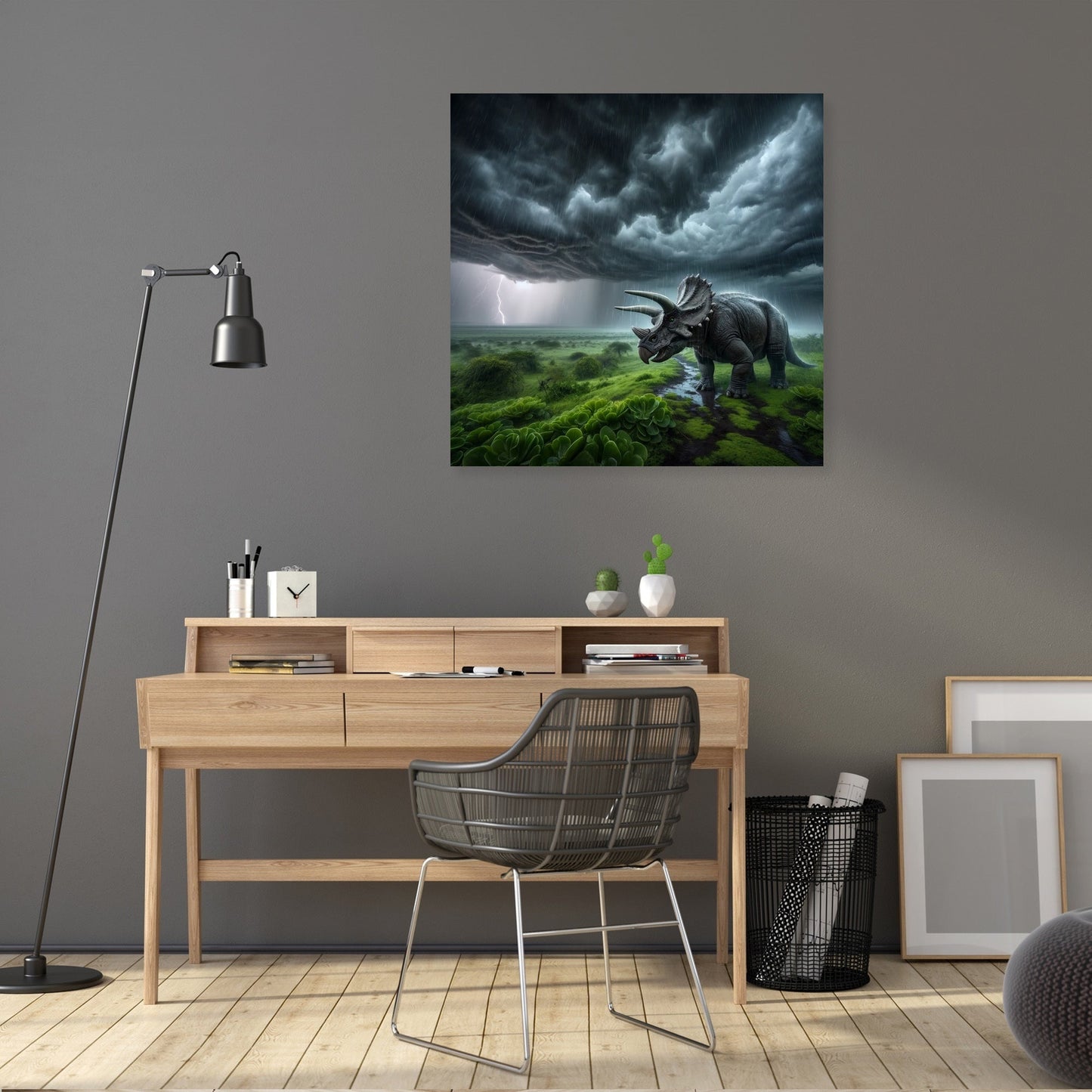 Stormwatch Triceratops Canvas