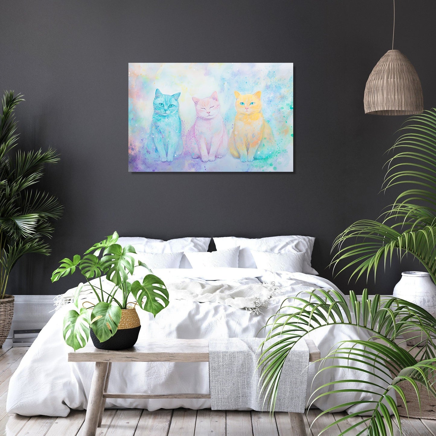 Tricolour Cats Canvas