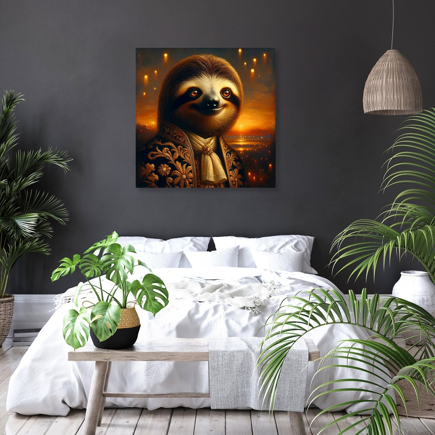 Regal Dusk Sloth Canvas