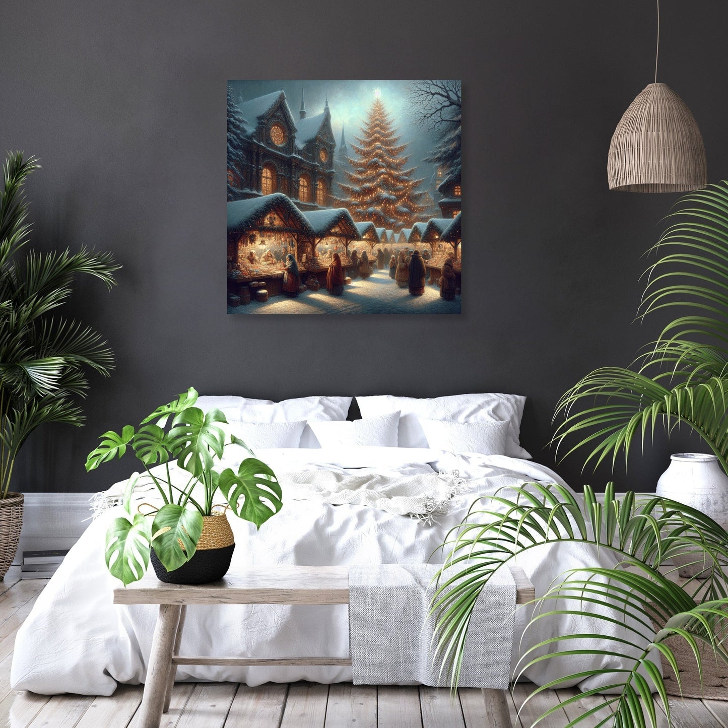 Melancholic Christmas Market Canvas