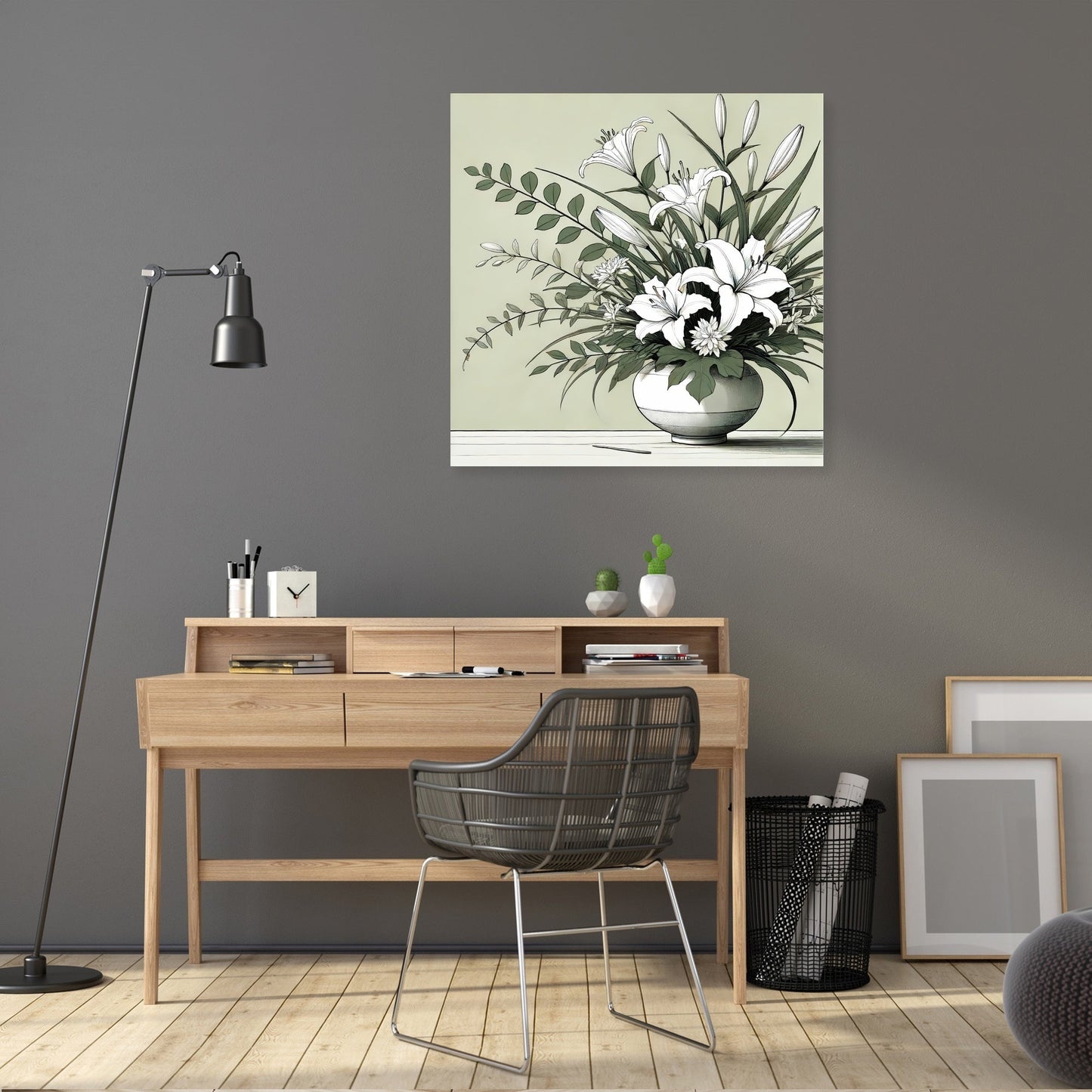 Elegant Ikebana Canvas