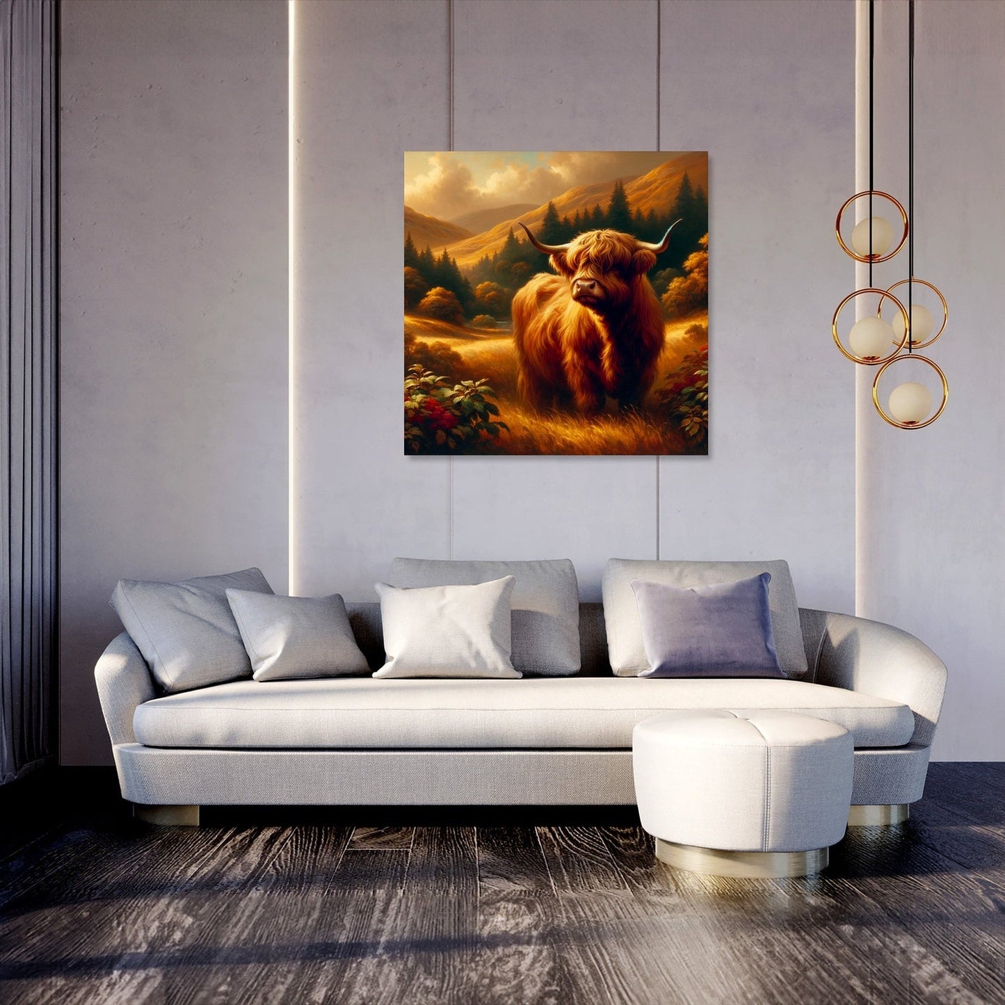Timeless Highland Cow Serenity Canvas