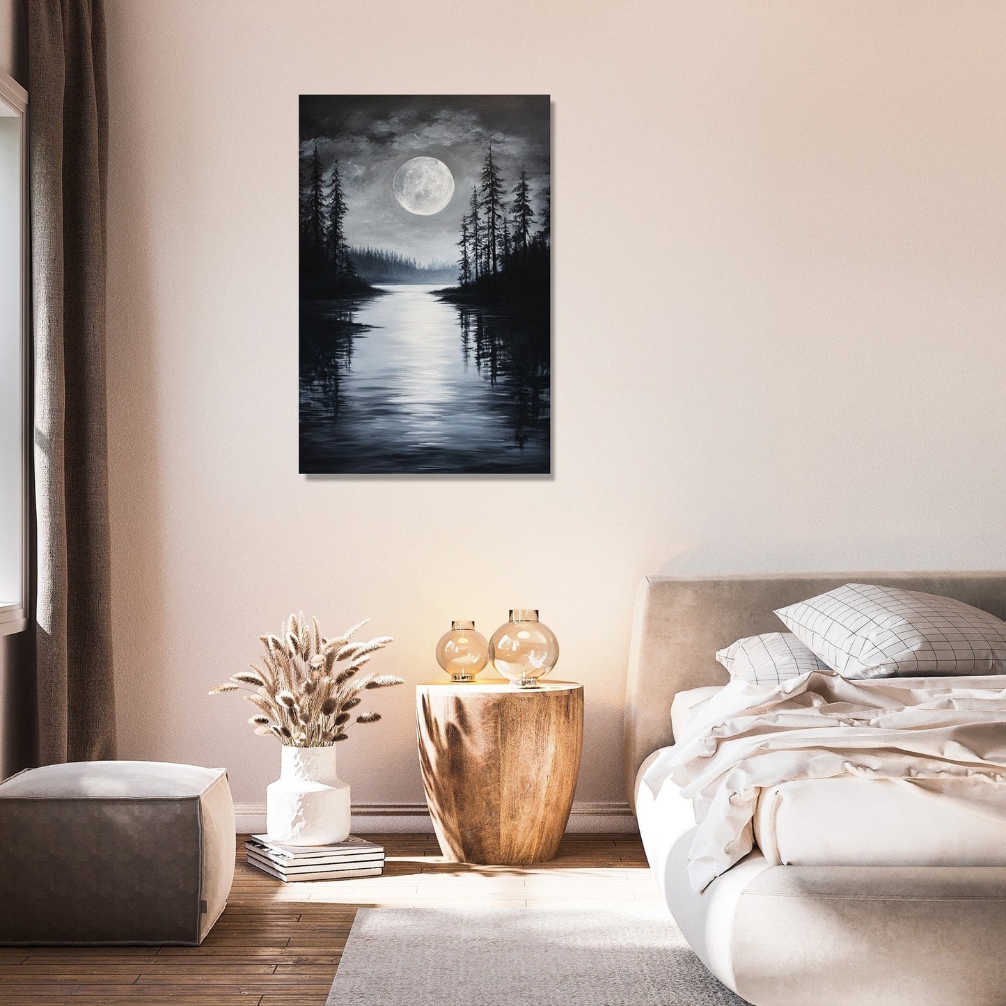 Lunar Serenity Lake Canvas