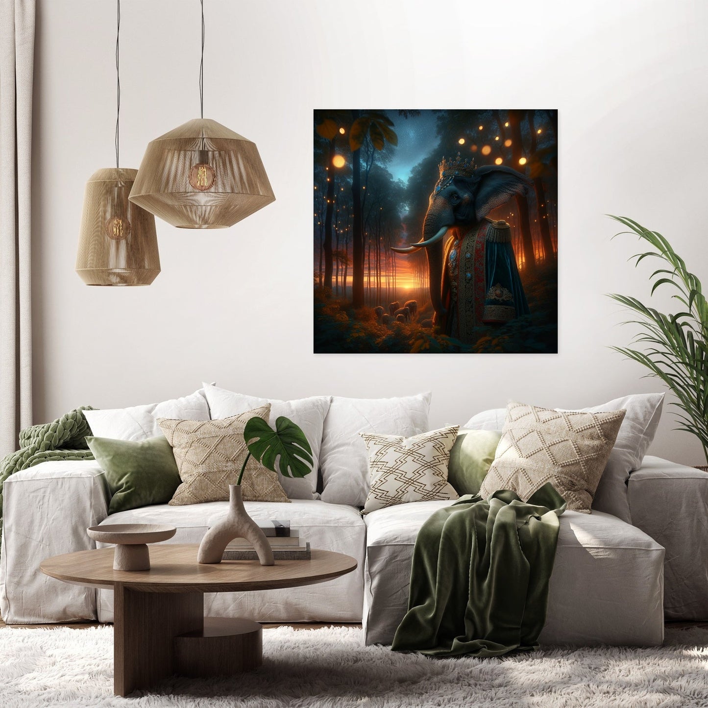 Regal Elephant Twilight Canvas