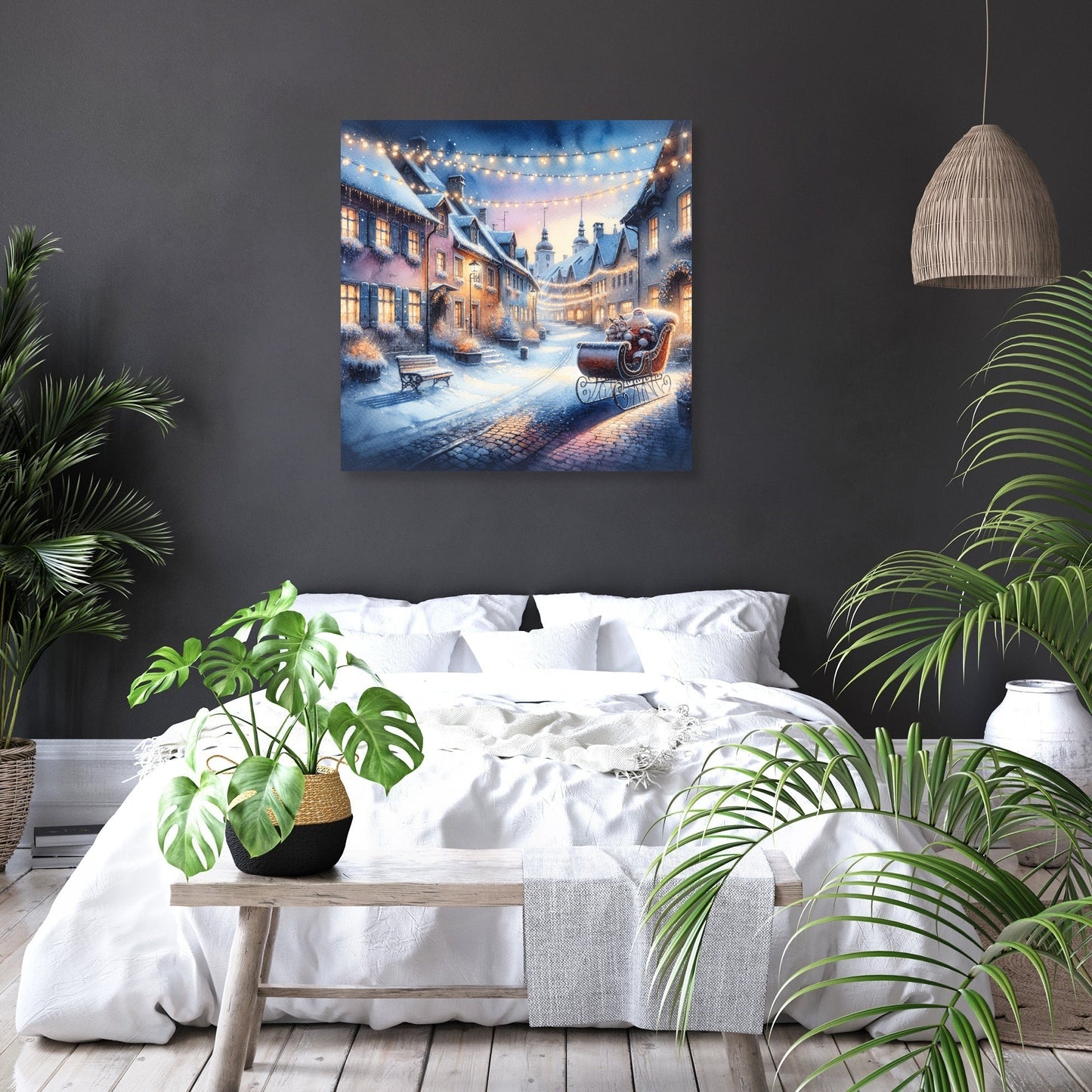Melancholic Winter's Reflection Canvas