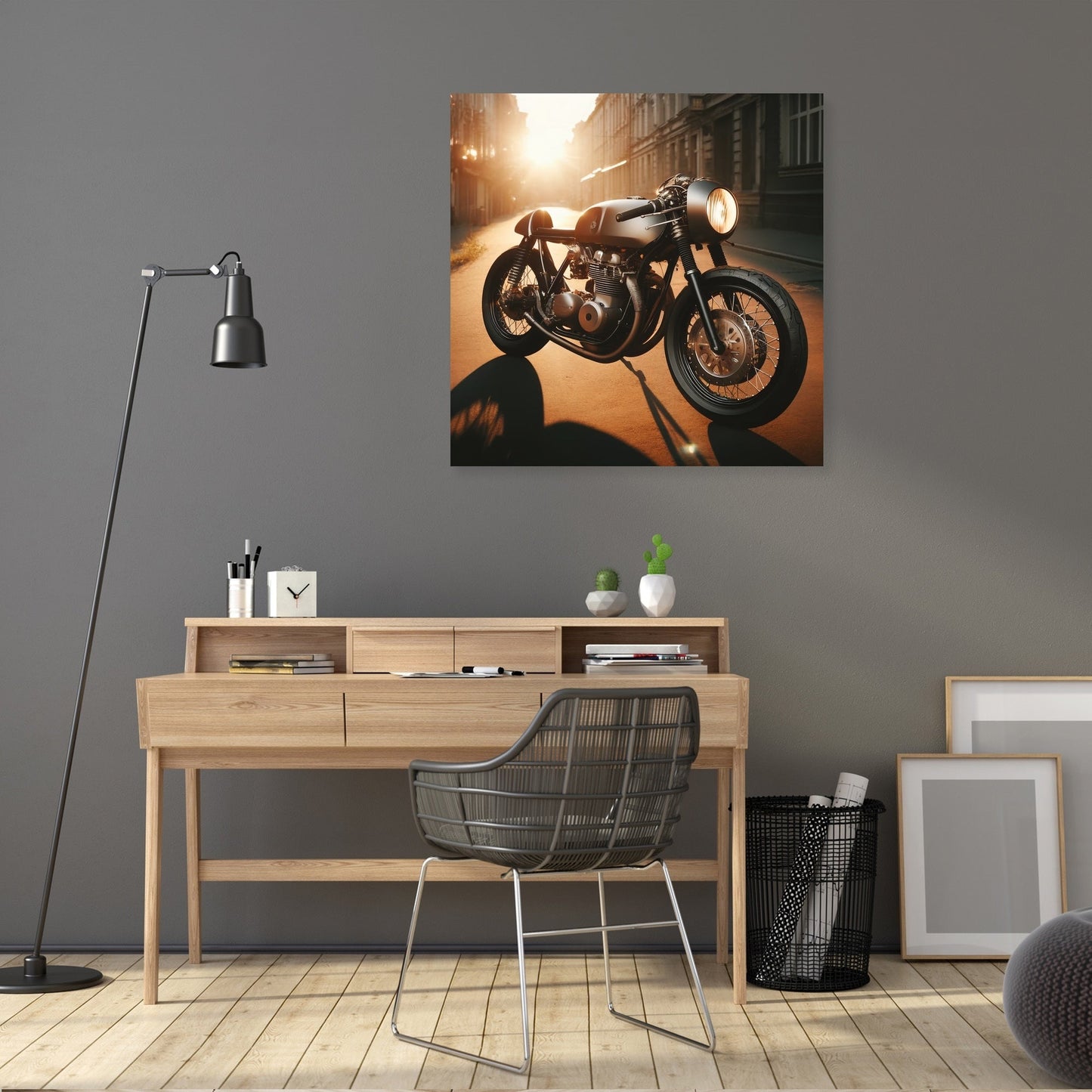 Sunset Café Racer Canvas