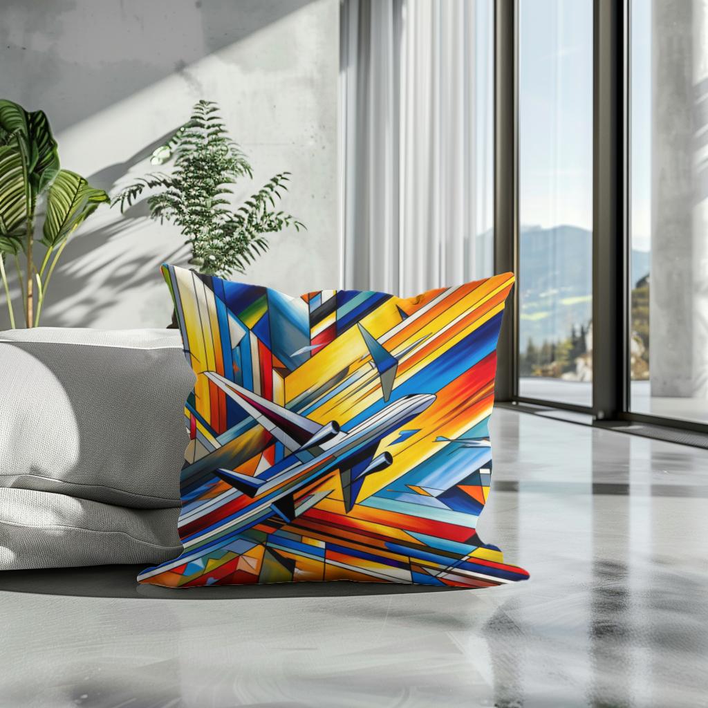 Abstract Altitudes Cotton Cushion