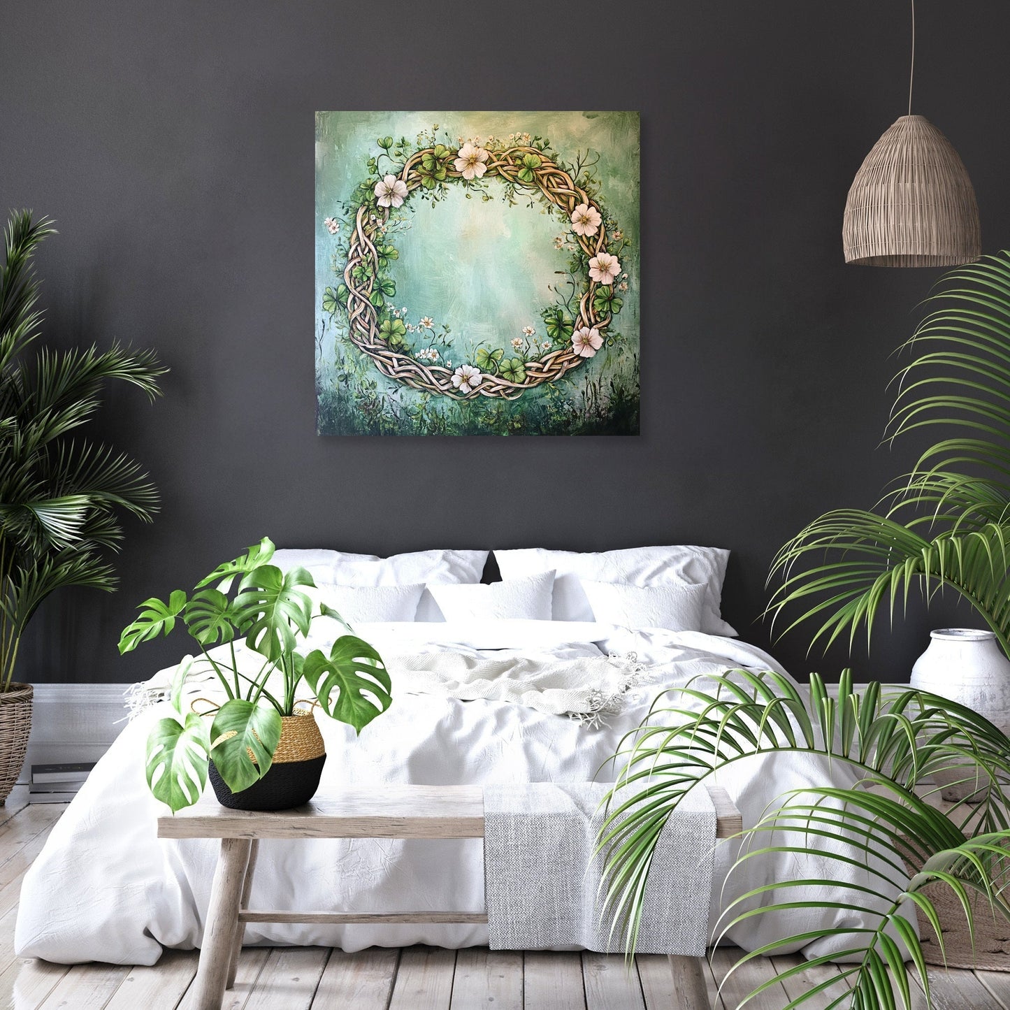Celtic Clover Wreath Canvas