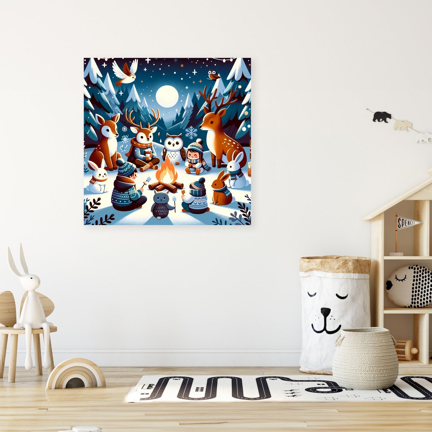 Winter Campfire Canvas