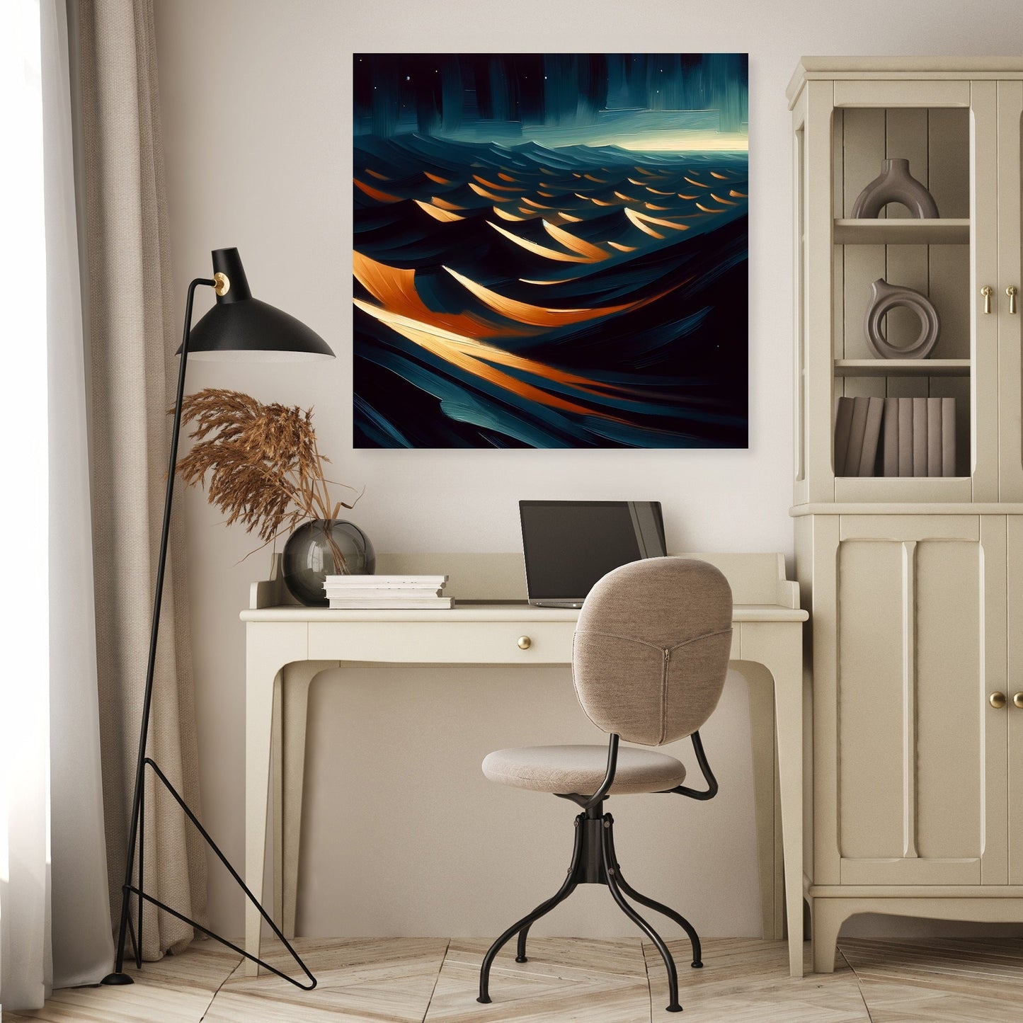 Midnight Desert Dunes Canvas