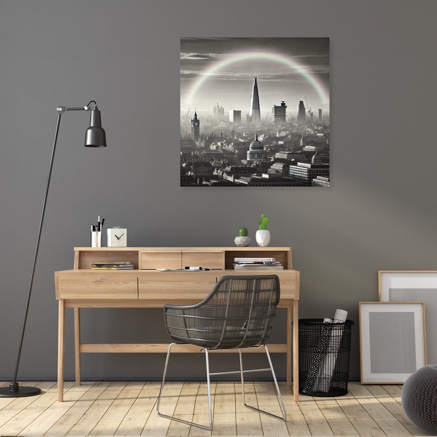 London Rainbow Skyline Canvas