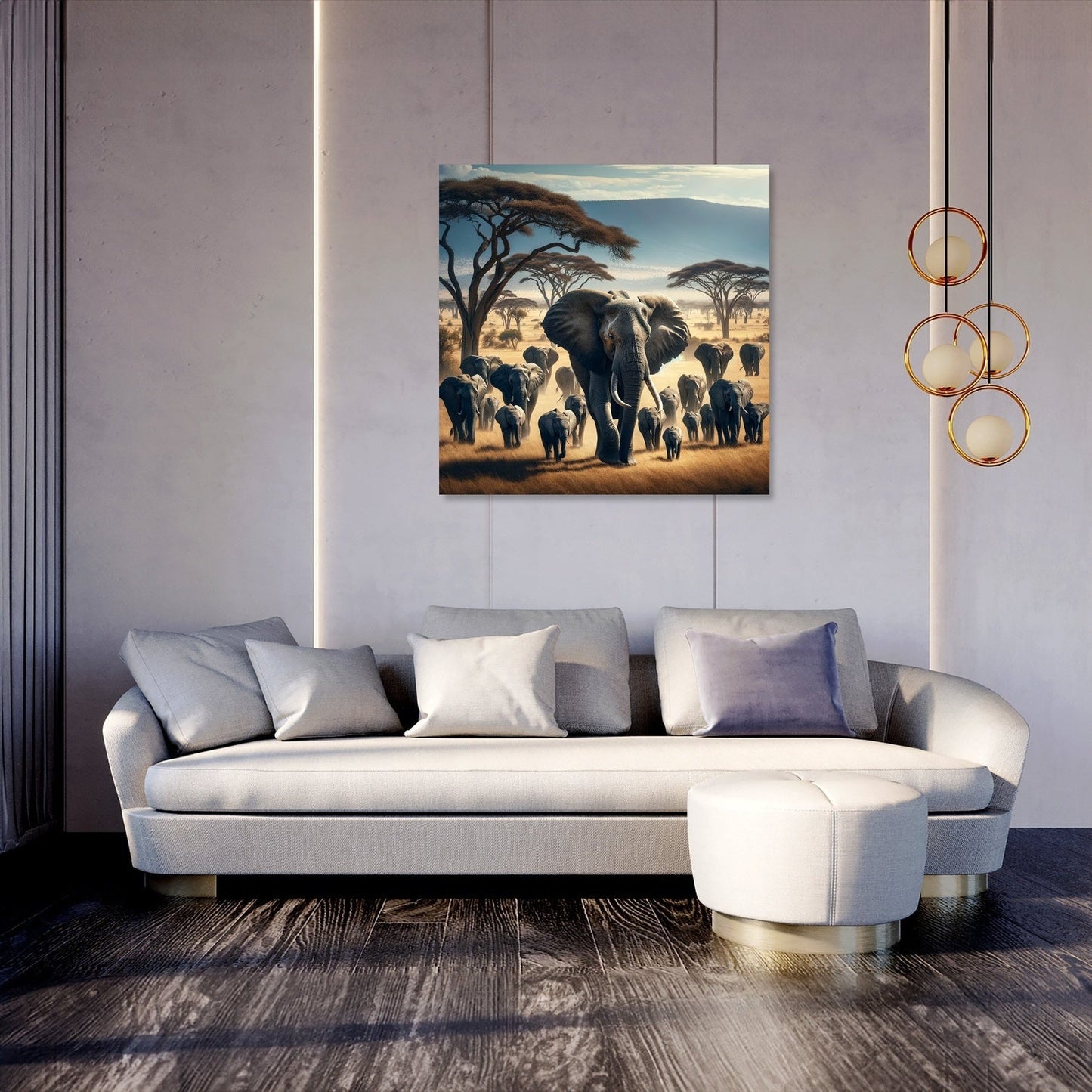 Savannah Elephants Canvas