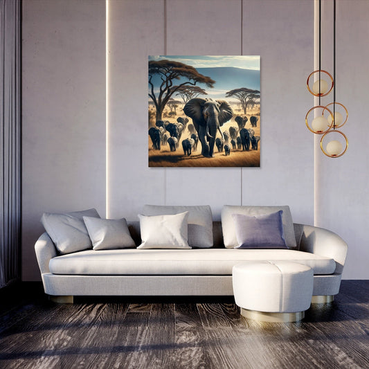 Savannah Elephants Canvas