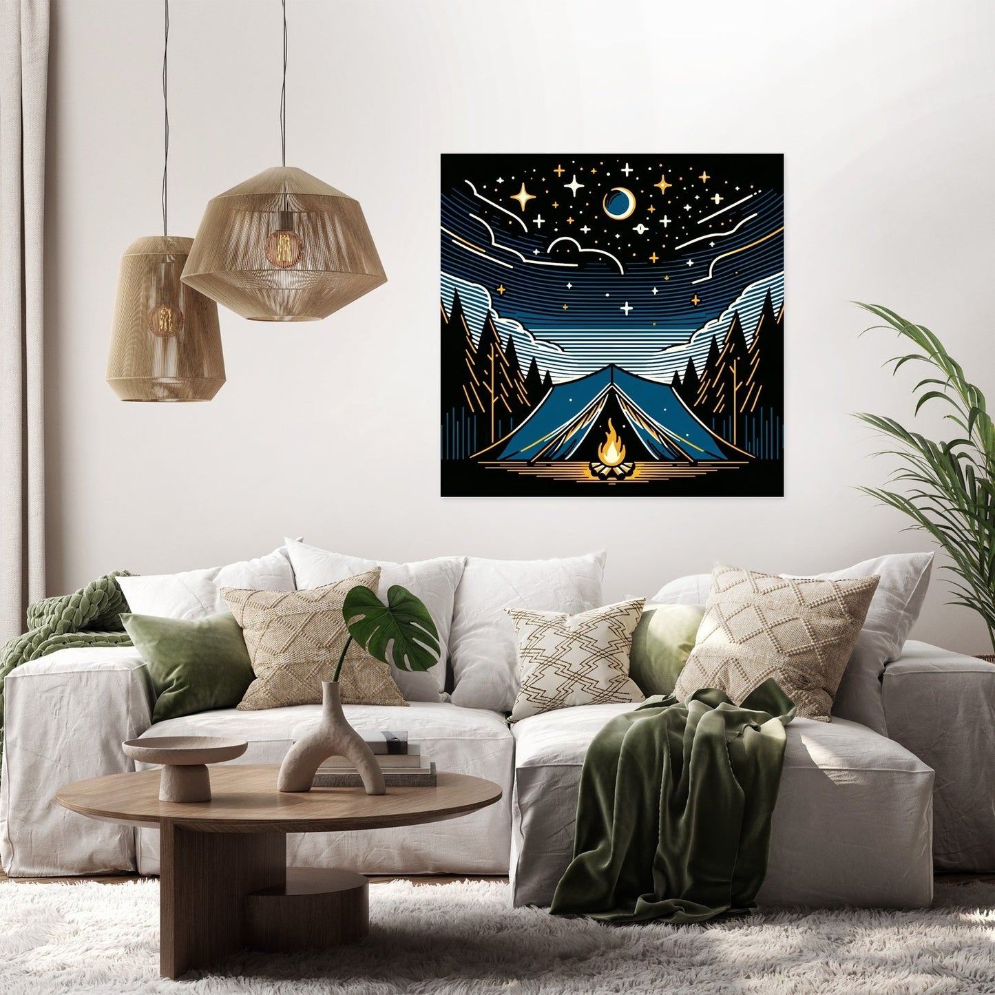Starry Night Camping Canvas