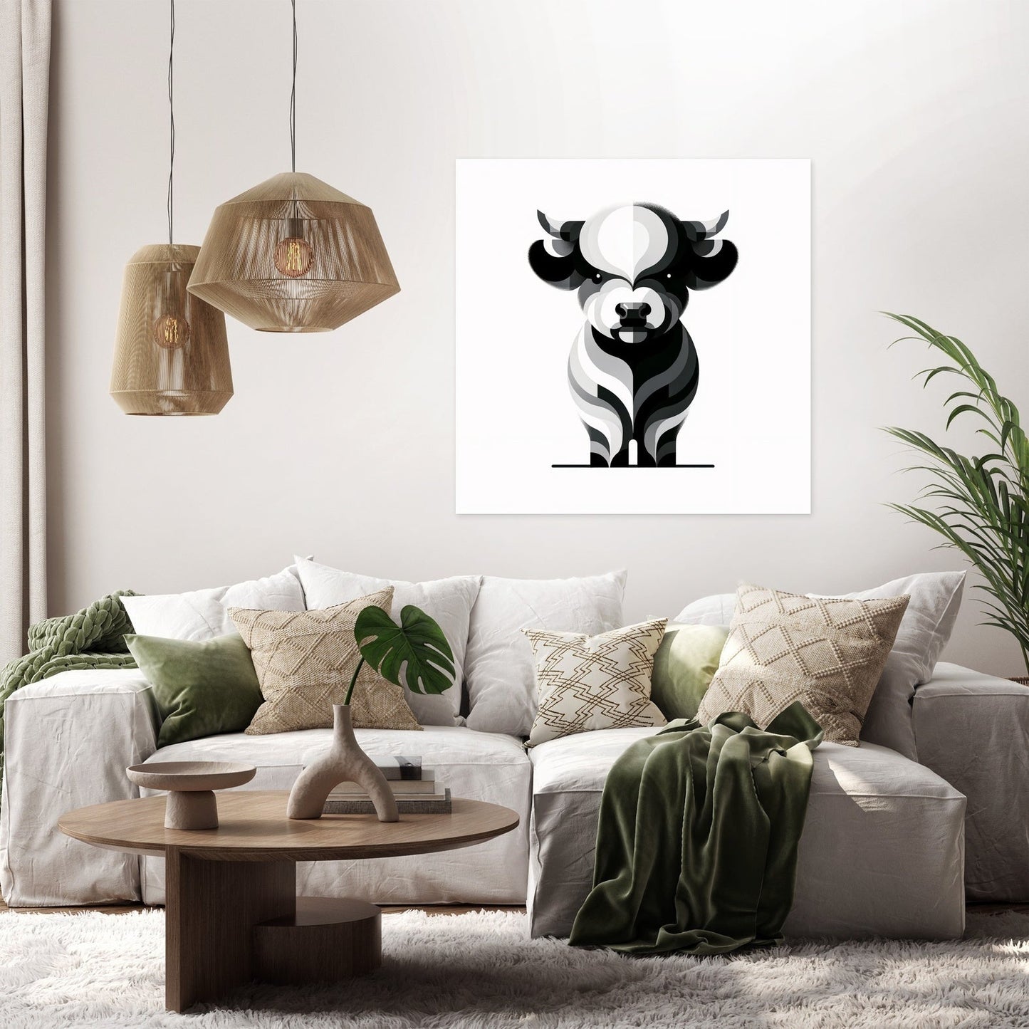 Cute Highland Silhouette Canvas