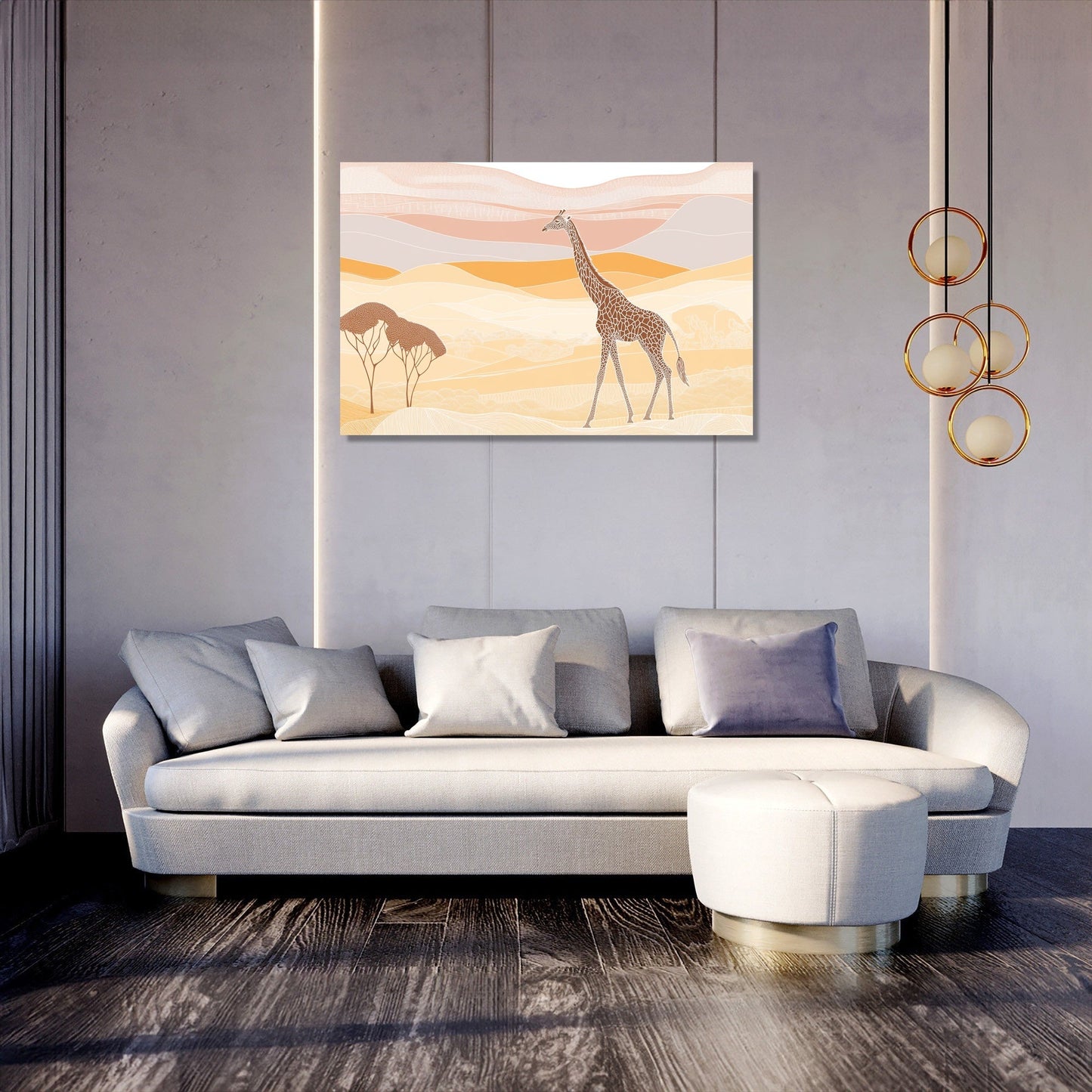 Graceful Giraffe Savannah Canvas