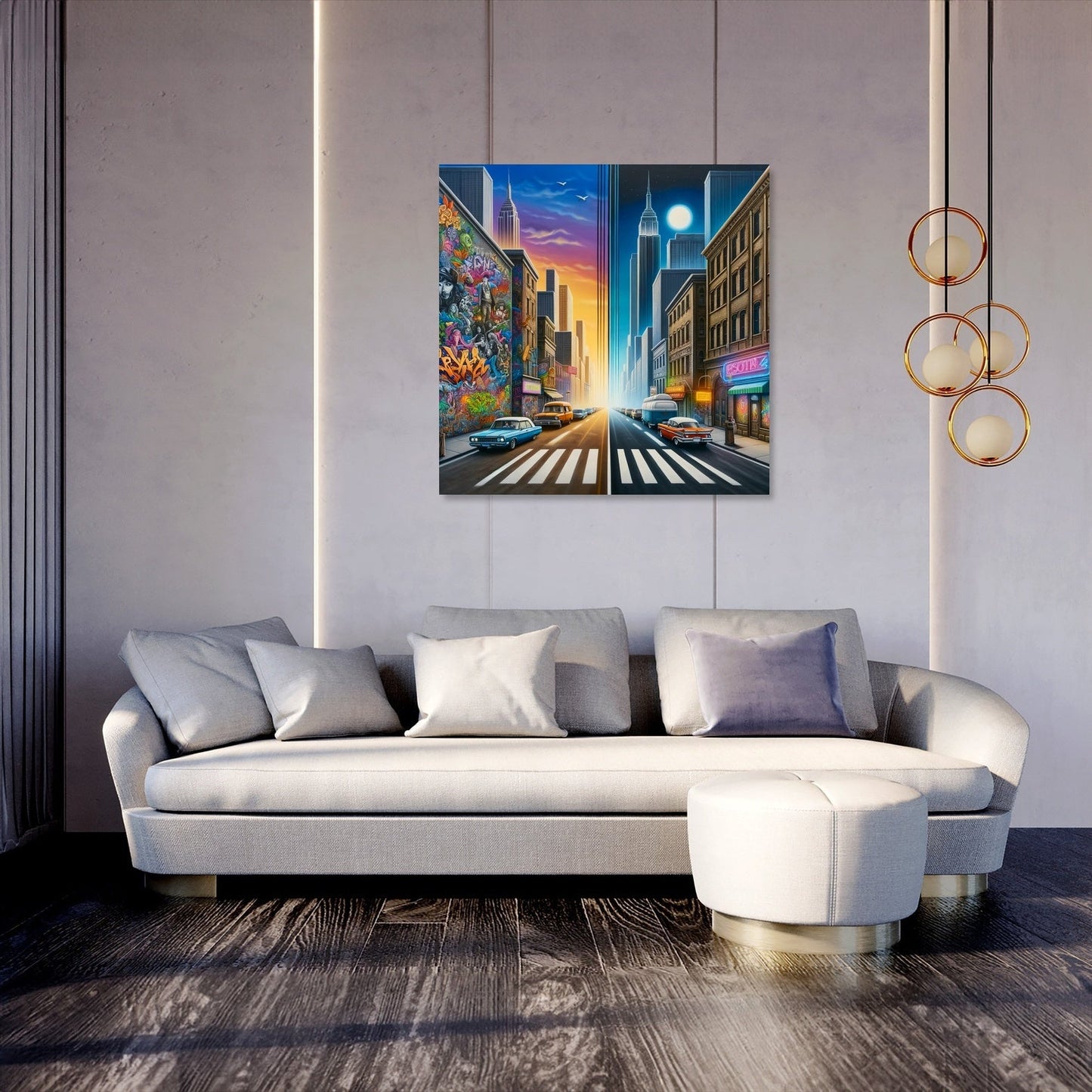 Contrasting Cityscape Canvas