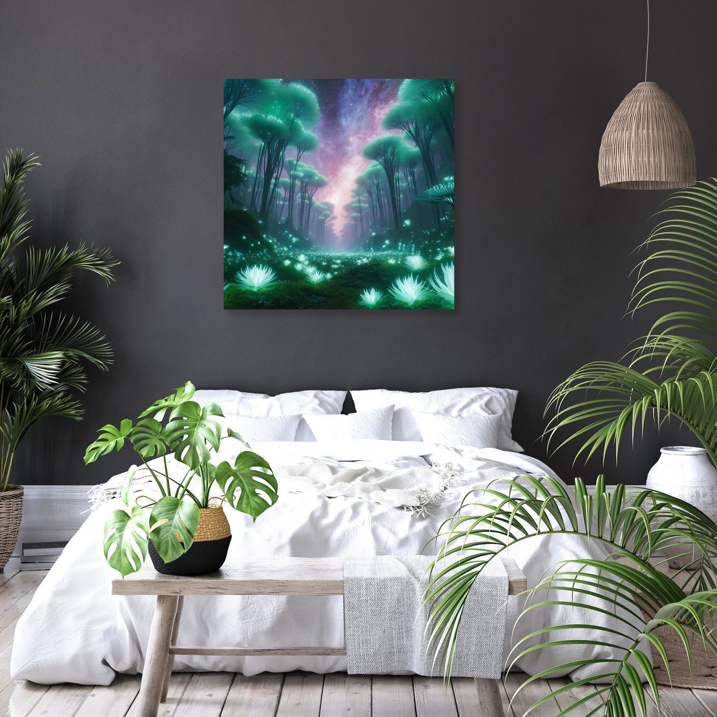 Bioluminescent Jungle Canvas