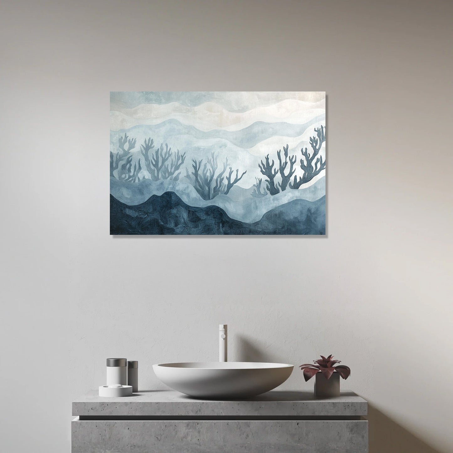 Coral Silhouettes Canvas